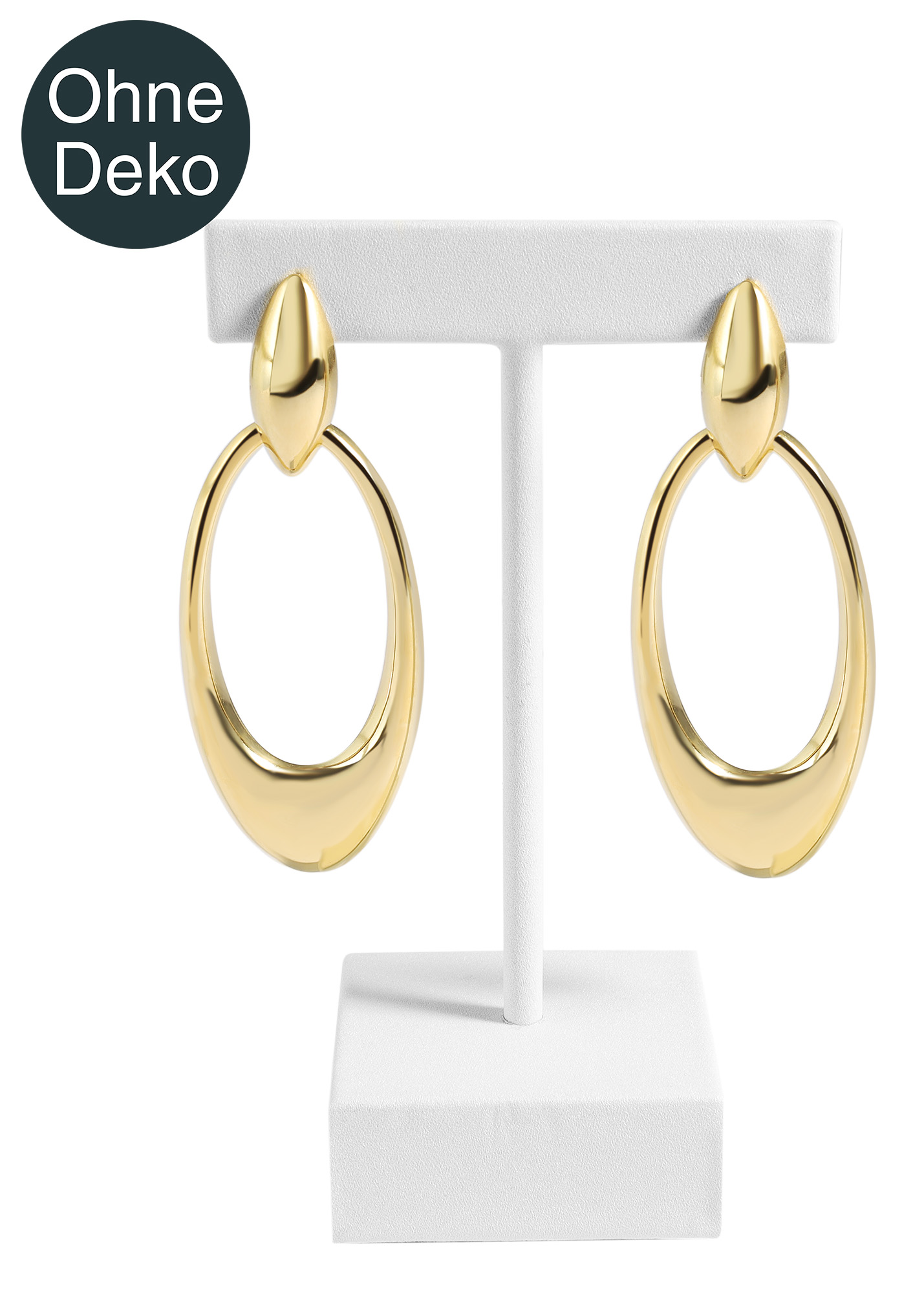 Aufsteller für Ohrringe/ Ohrhänger/ Creolen (Dekoserie Soft), PU-bezogen, 10,5 cm, weiß