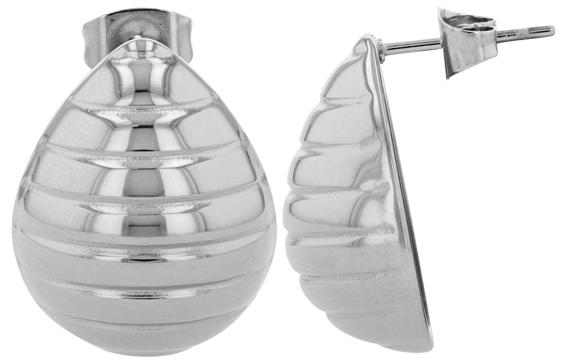 "Nanni" roestvrijstalen oorbellen, druppelvorm, zilverkleurig