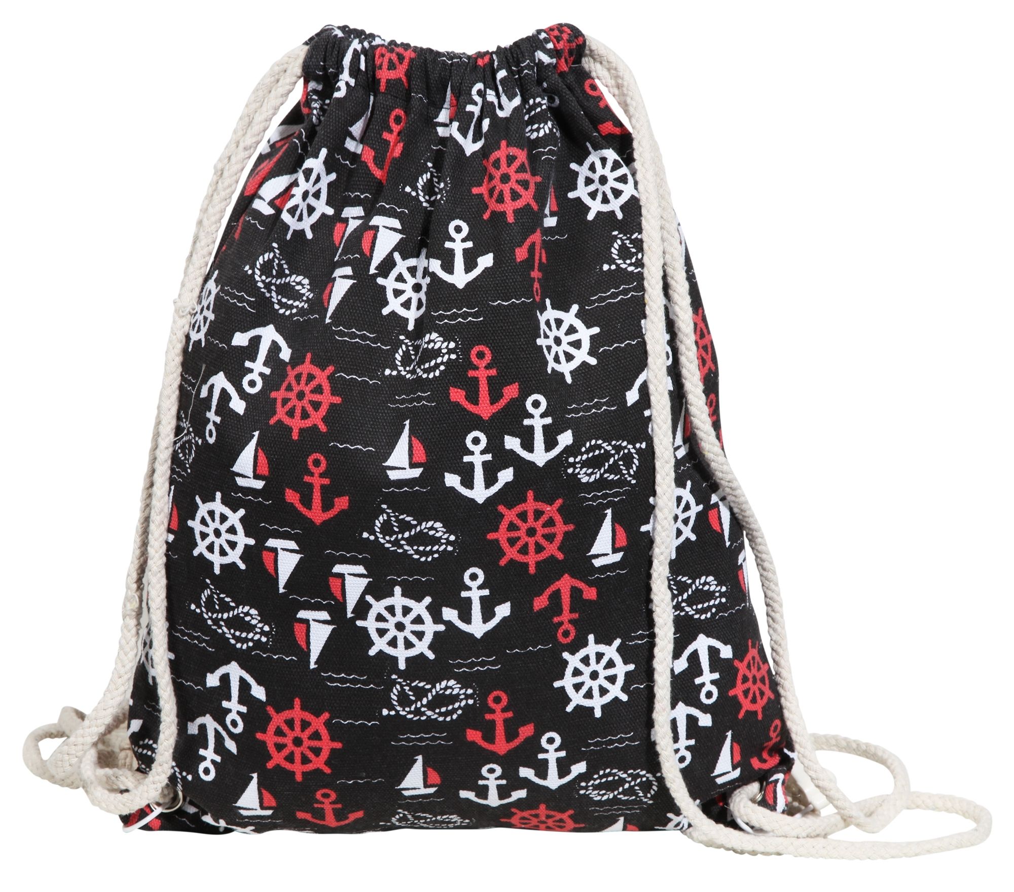 Maritieme trend gymtas van textiel in zwart