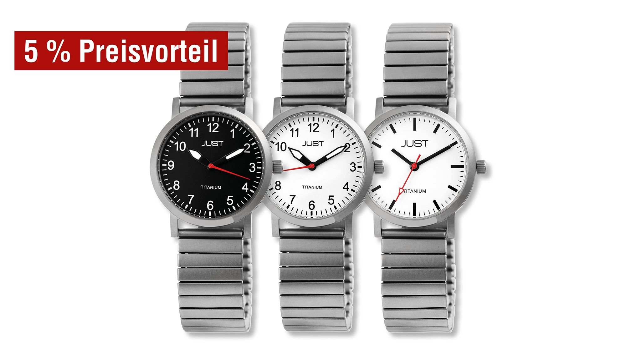 Net dames titanium horloges titanium armband set van 3, 5% prijsvoordeel