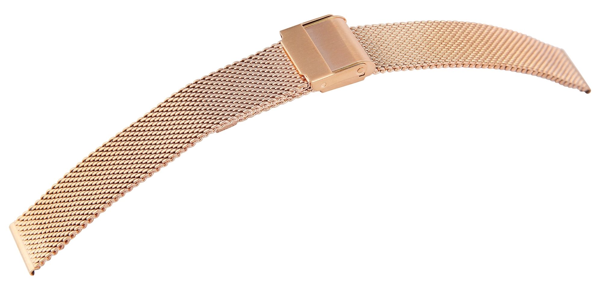 Roestvrij stalen Milanese armband, roségoudkleurig, 16 mm