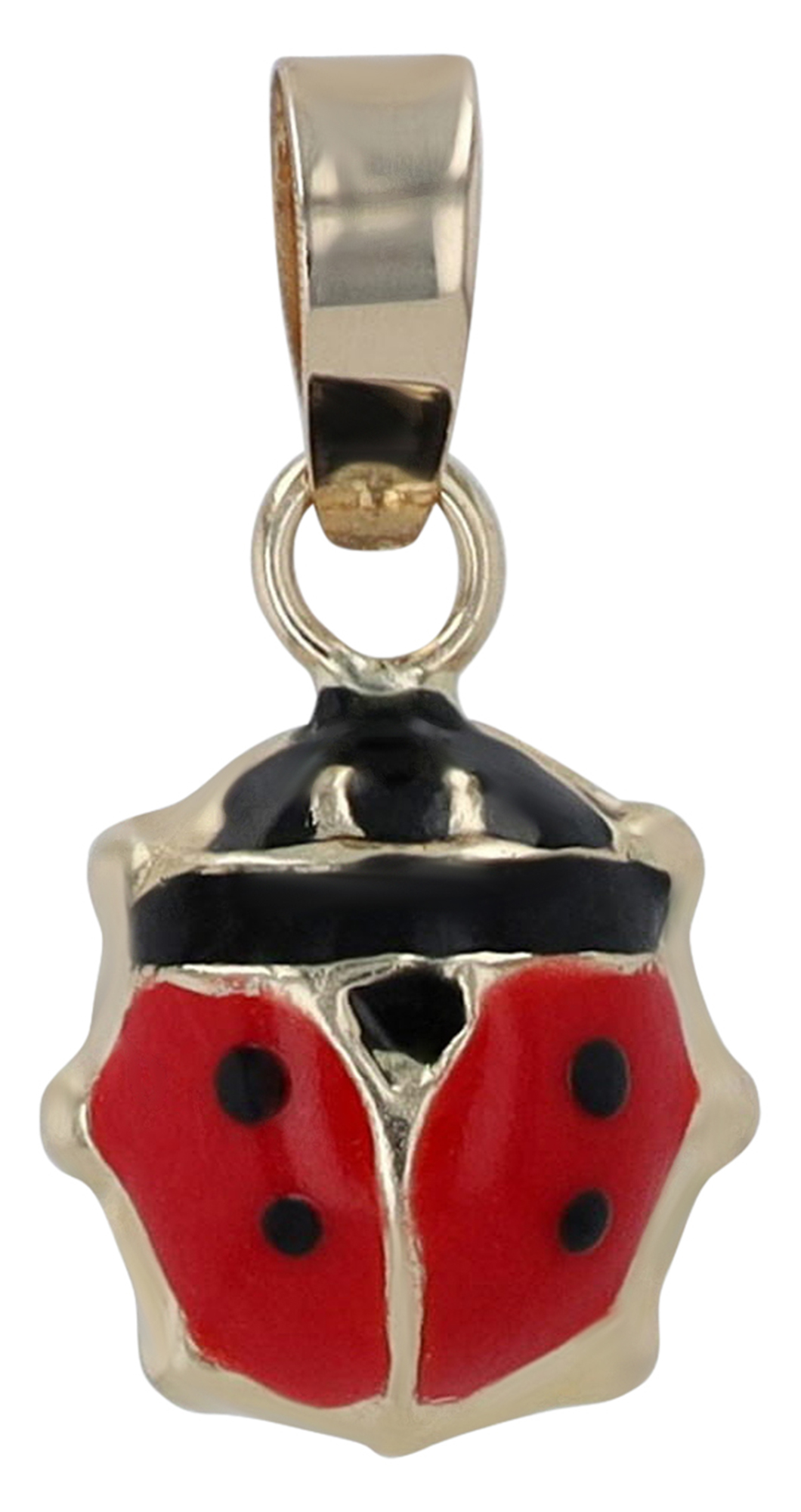 "Glücksglanz Mimi" 333/- echt goud kinderhanger - lieveheersbeestje, geelgoud/email, 8 karaat