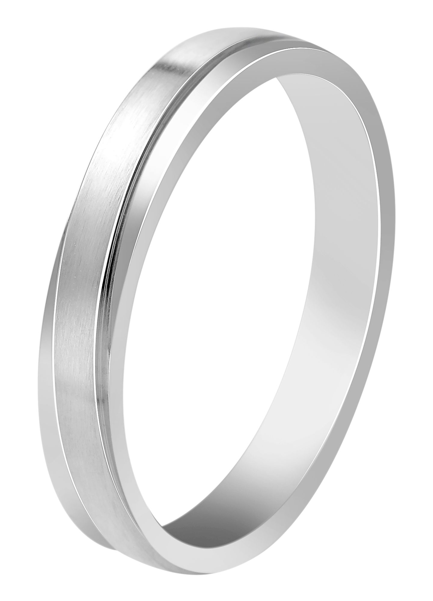 "Unity" heren partnerring, maat 58, roestvrij staal, zilverkleurig