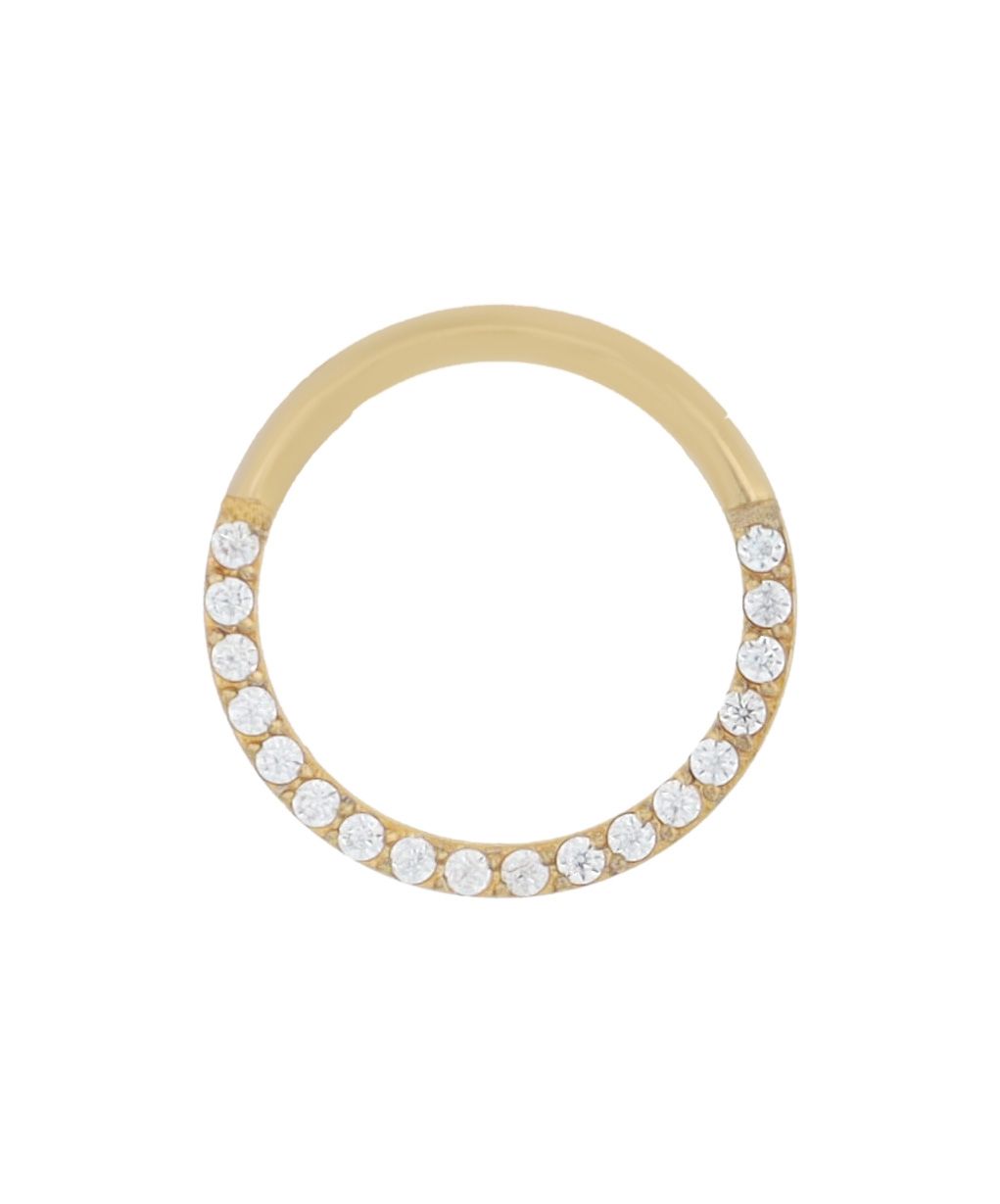 "Lamsana", roestvrijstalen neuspiercing, Simili, goudkleurig, dikte 1,2 mm / Ø 8