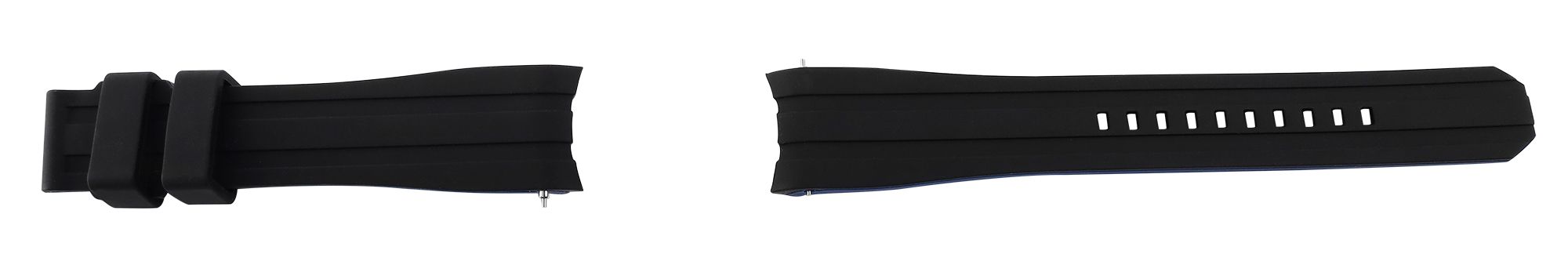 Snelwisselband voor horloges, silicone, gesp, zwart/blauw, 22 mm