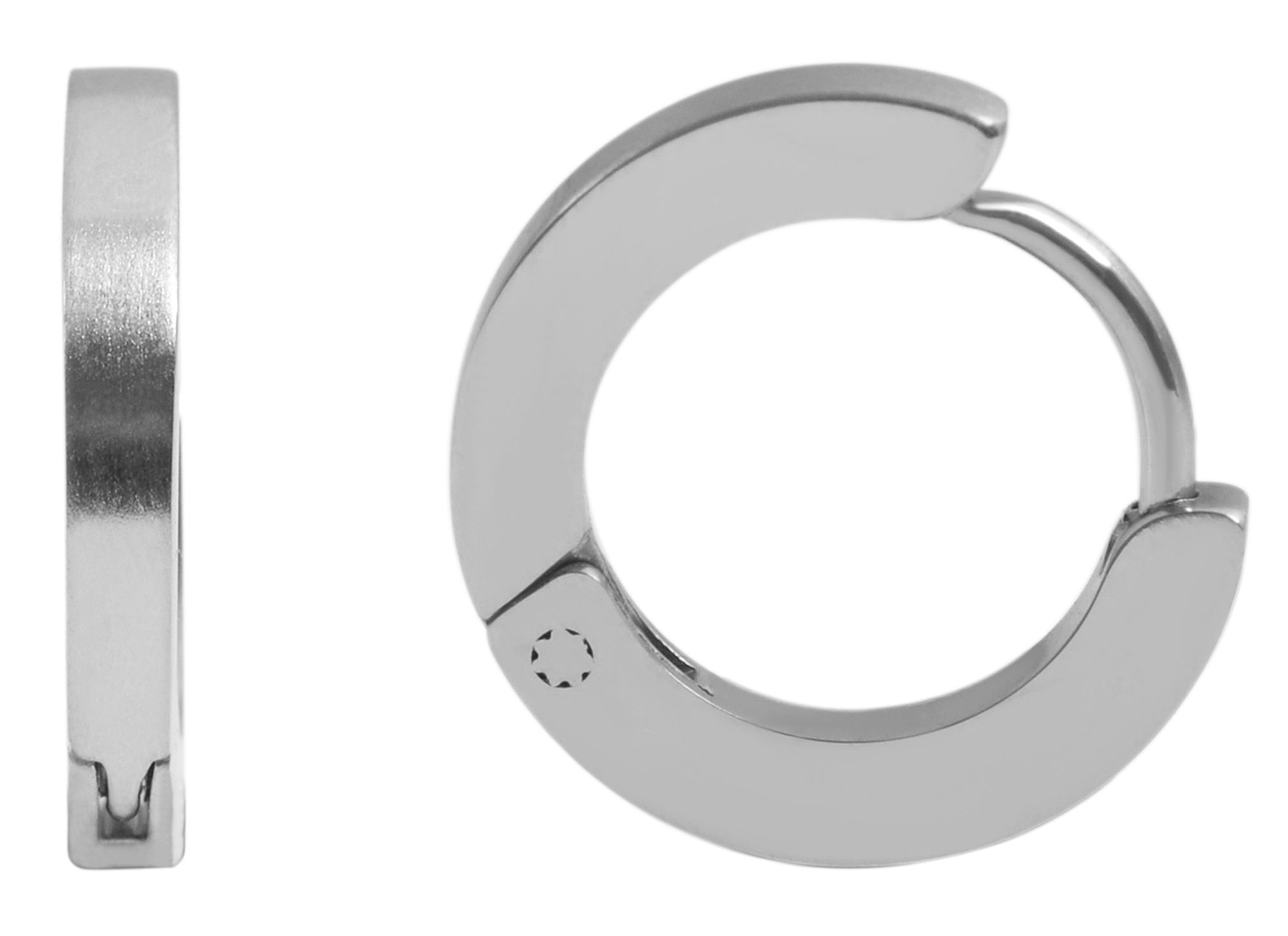 Accent roestvrijstalen scharnierende hoepel oorbellen, zilverkleurig