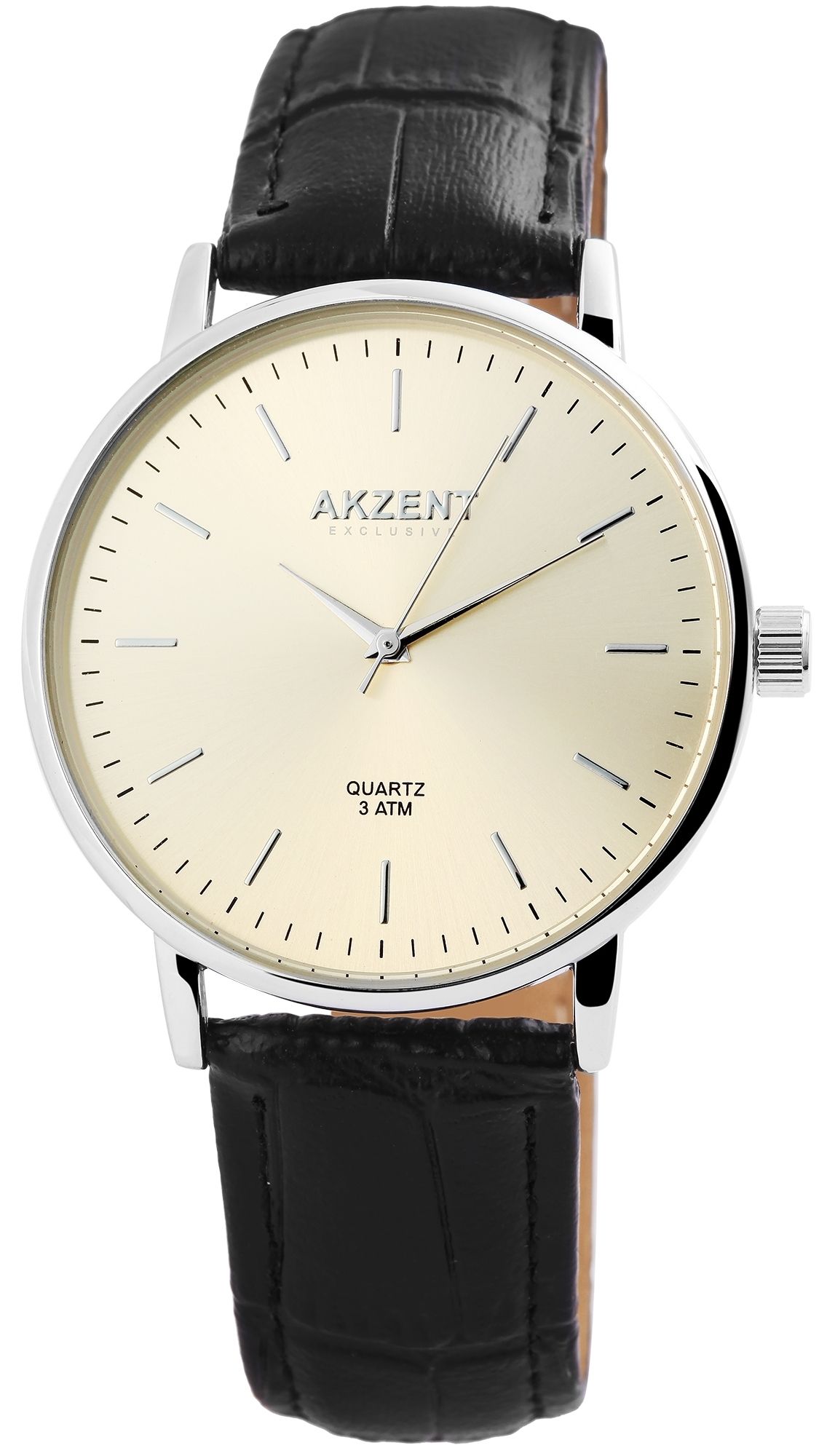 AKZENT EXCLUSIVE Herrenuhr mit Lederimitationsarmband