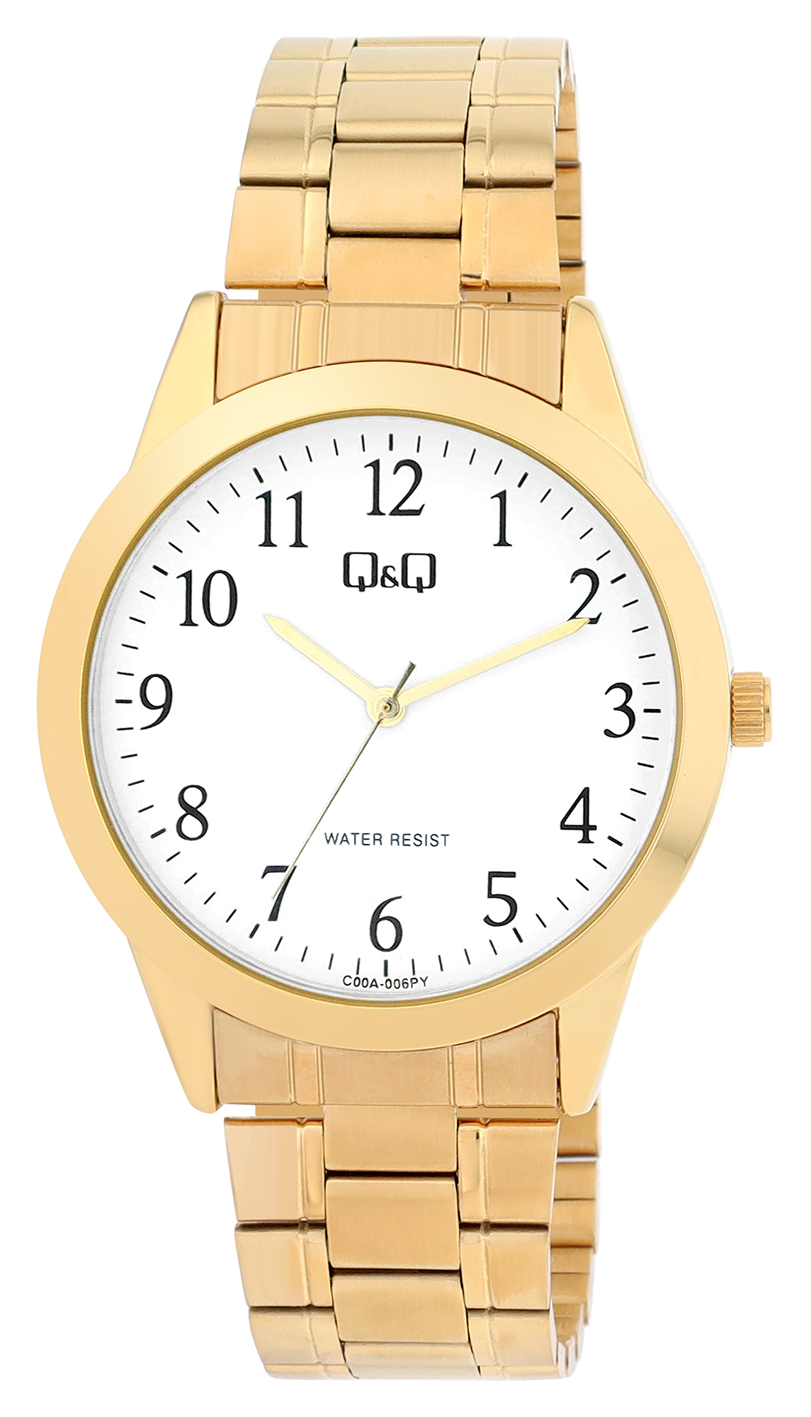 Q&Q Herrenuhr mit Edelstahlband, 3 BAR, goldfarben