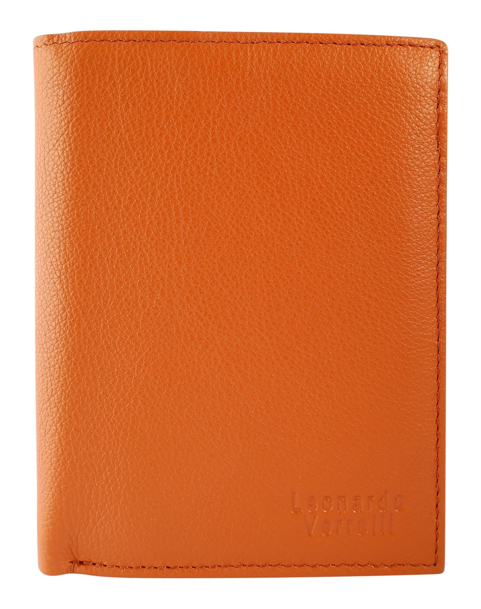 "Vinzent" Leonardo Verrelli Echt Leder Geldbörse im Hochformat mit RFID-Schutz, cognac