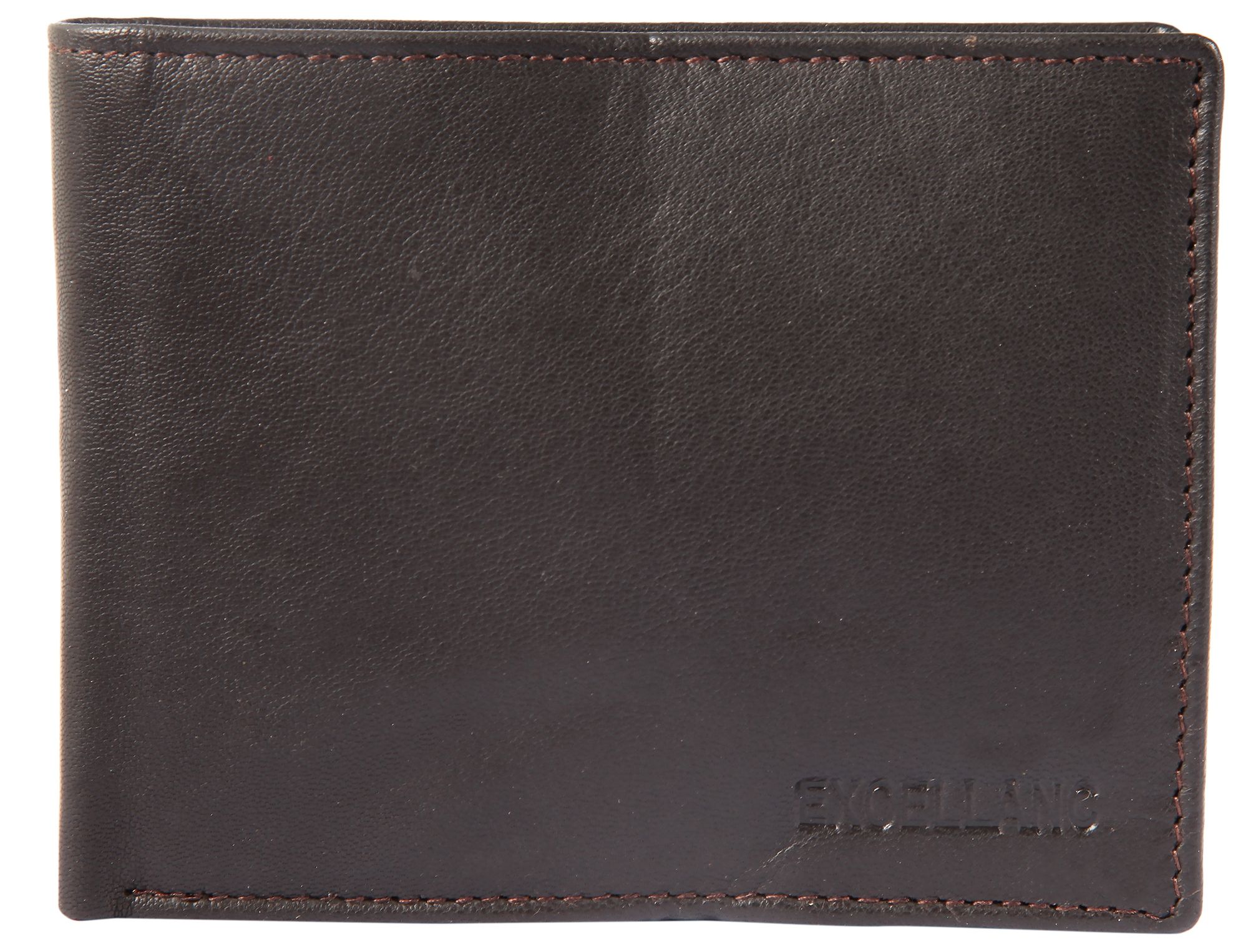 Excellanc Echtleder Geldbörse, Querformat, braun
