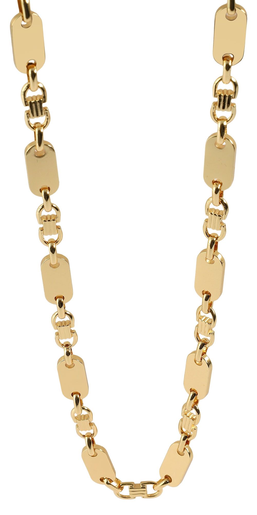 "Benja", roestvrijstalen plaatketting, goudkleurig, 55 cm/ 8 mm