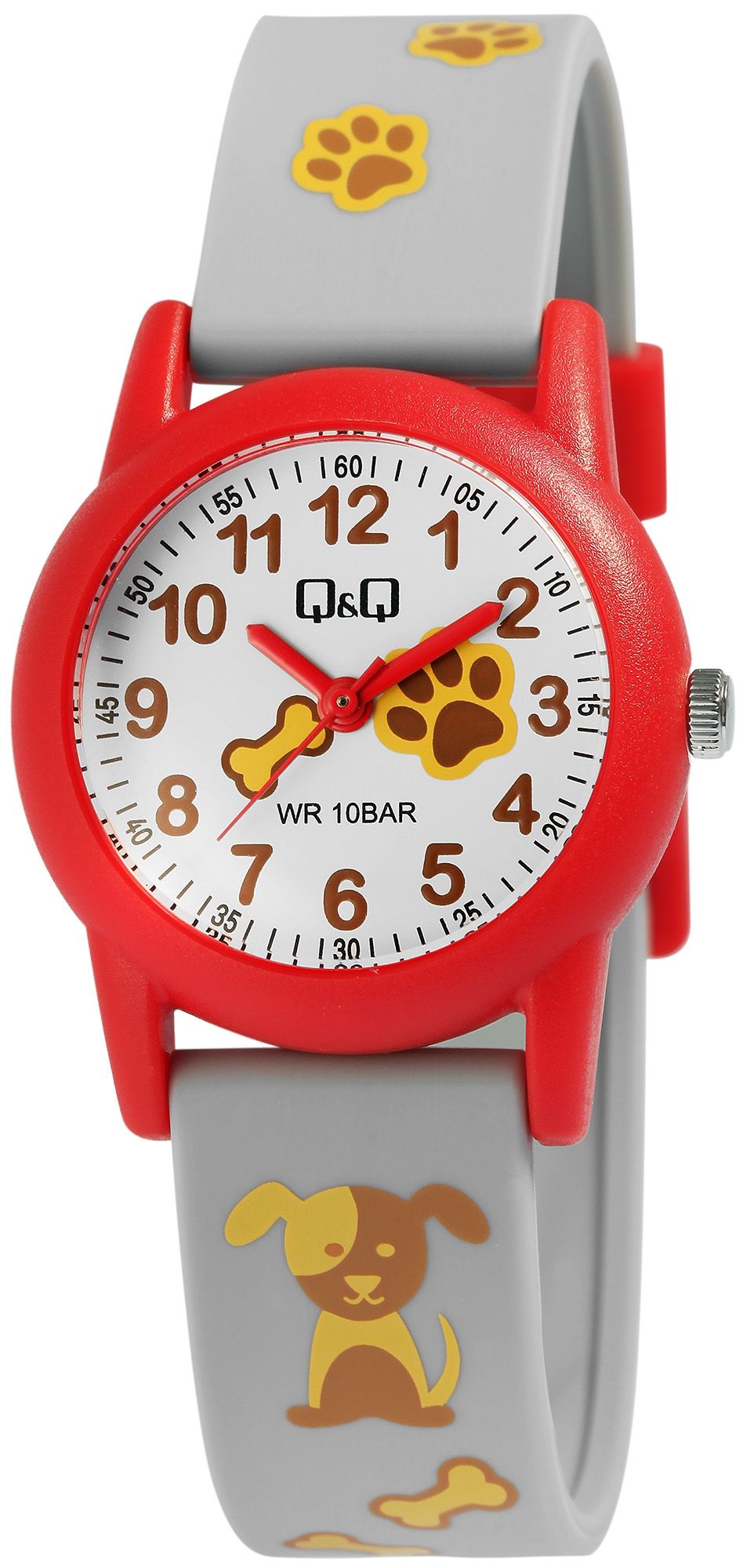 Q&Q Kinderuhr mit Silikonarmband, "Hund/ Hundepfote", 10 Bar