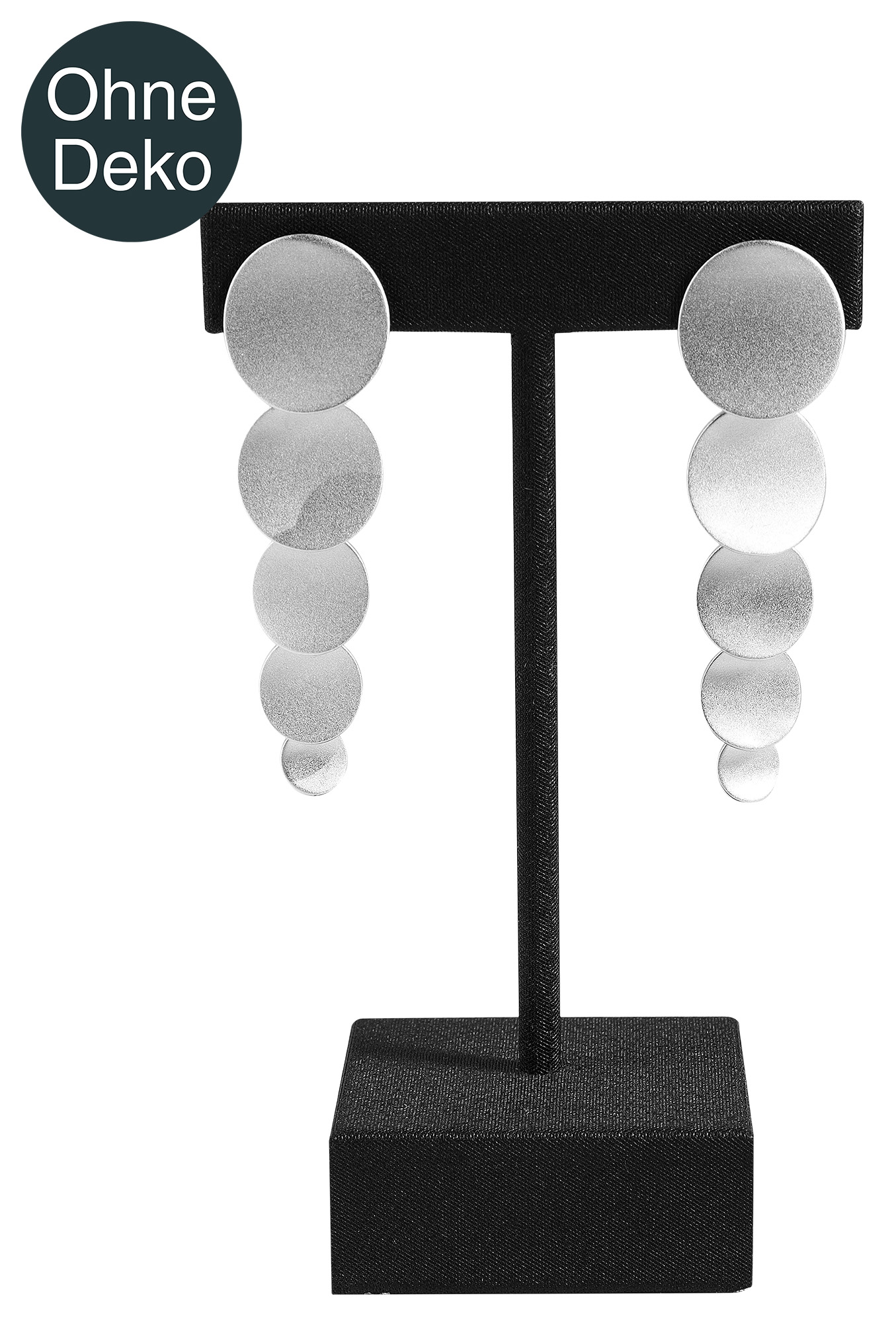 Aufsteller für Ohrringe/ Ohrhänger/ Creolen (Dekoserie Soft), PU-bezogen, 10,5 cm, schwarz