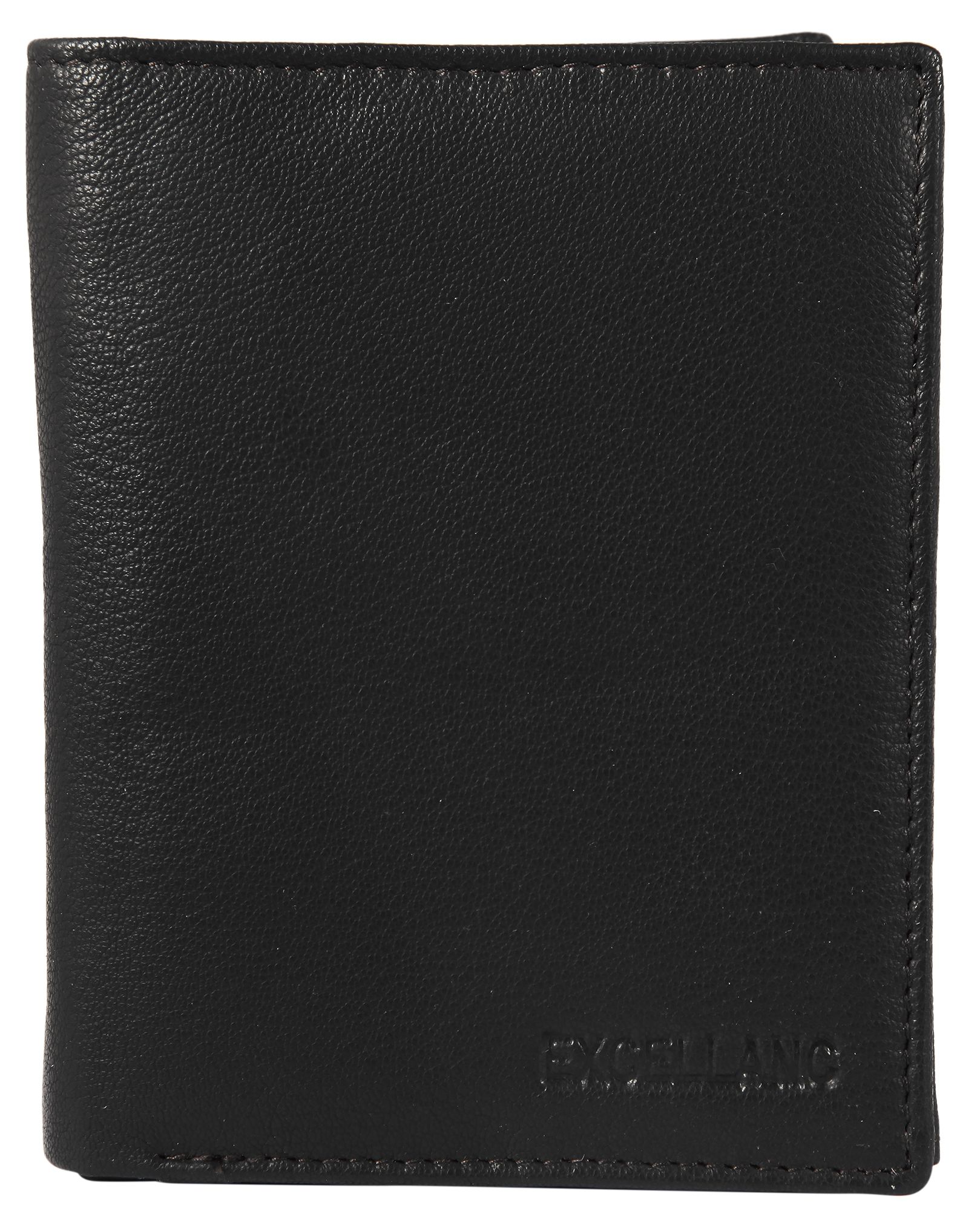 Excellanc Echtleder Geldbörse, Hochformat, schwarz