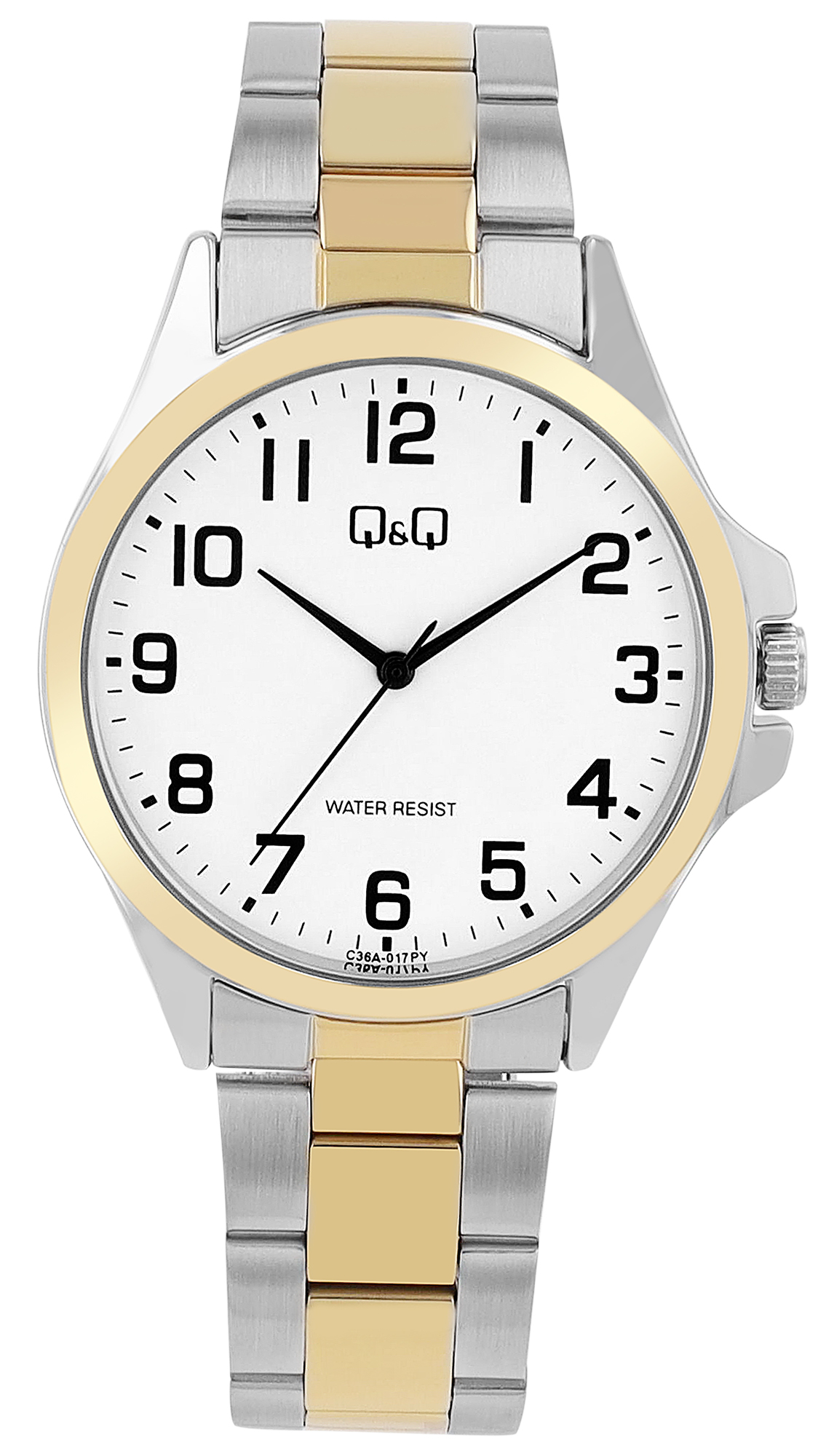Q&Q Herrenuhr, Edelstahlband, Ø 40 mm, bicolor (silberfarben/ goldfarben)