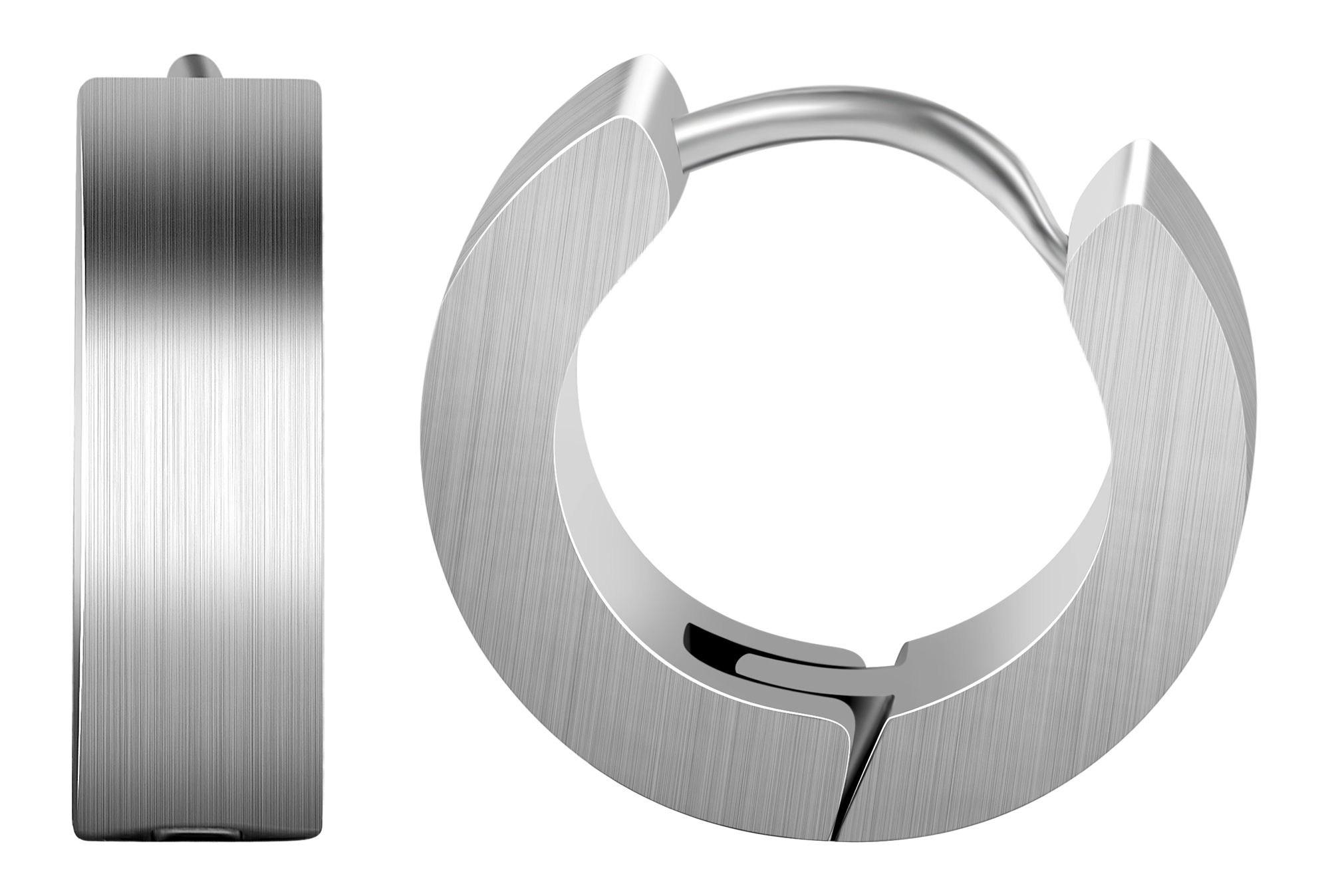 "Delia" Akzent Klapp-Creolen aus Edelstahl, silberfarben