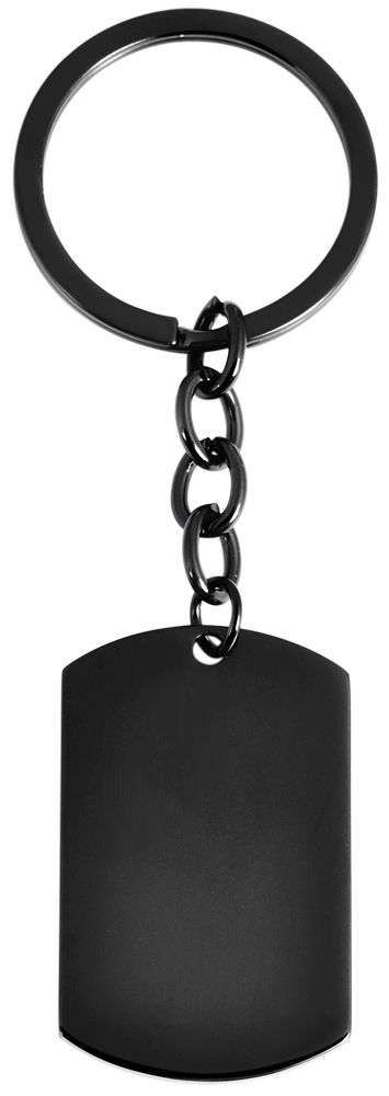 Akzent Schlüsselanhänger, Edelstahl, Gravurplatte, schwarz