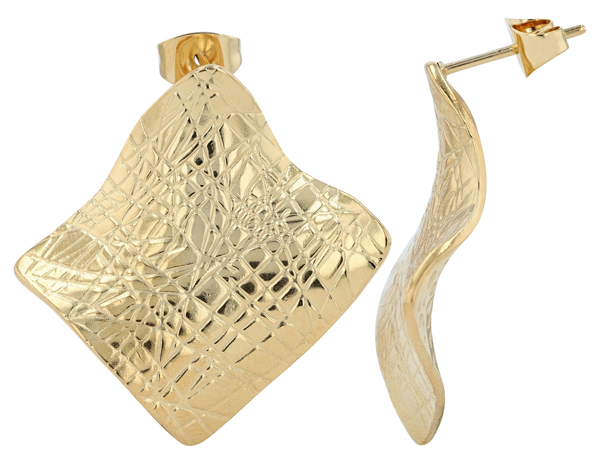 "Regina" roestvrijstalen oorstekers, statement, goudkleurig