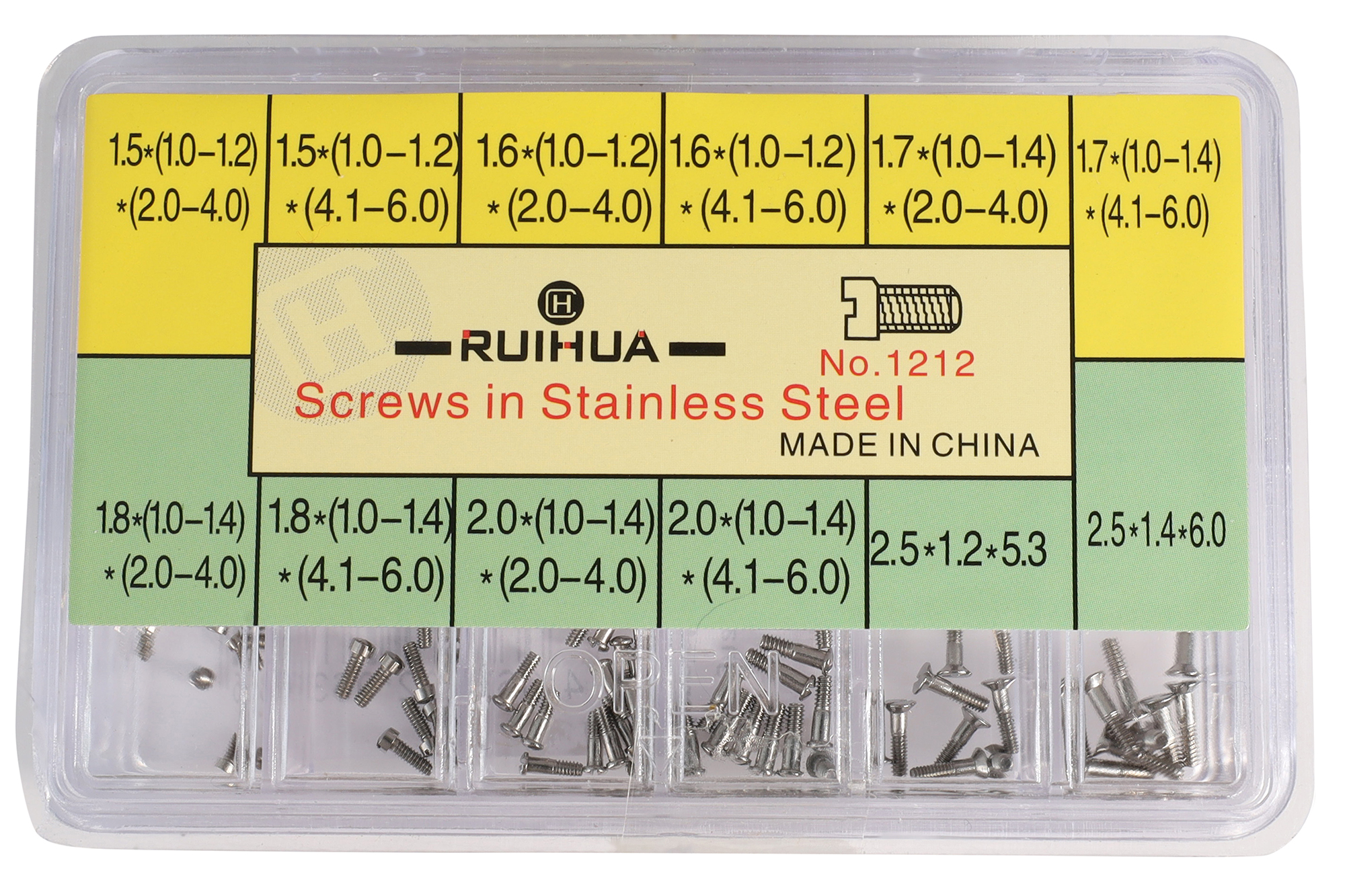 Edelstahlschrauben Sortiment für Uhren, silberfarben