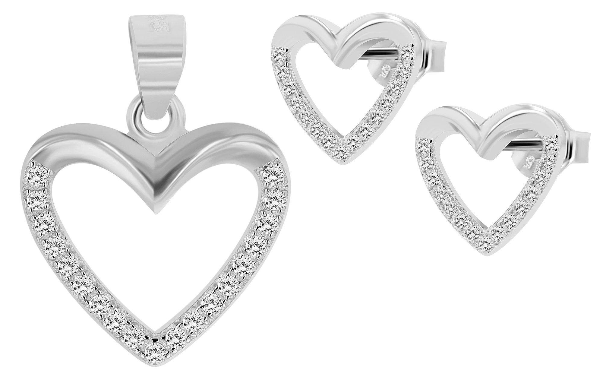 925/- Echt Silber Schmuckset "Aneira" mit Ohrringen und Anhänger