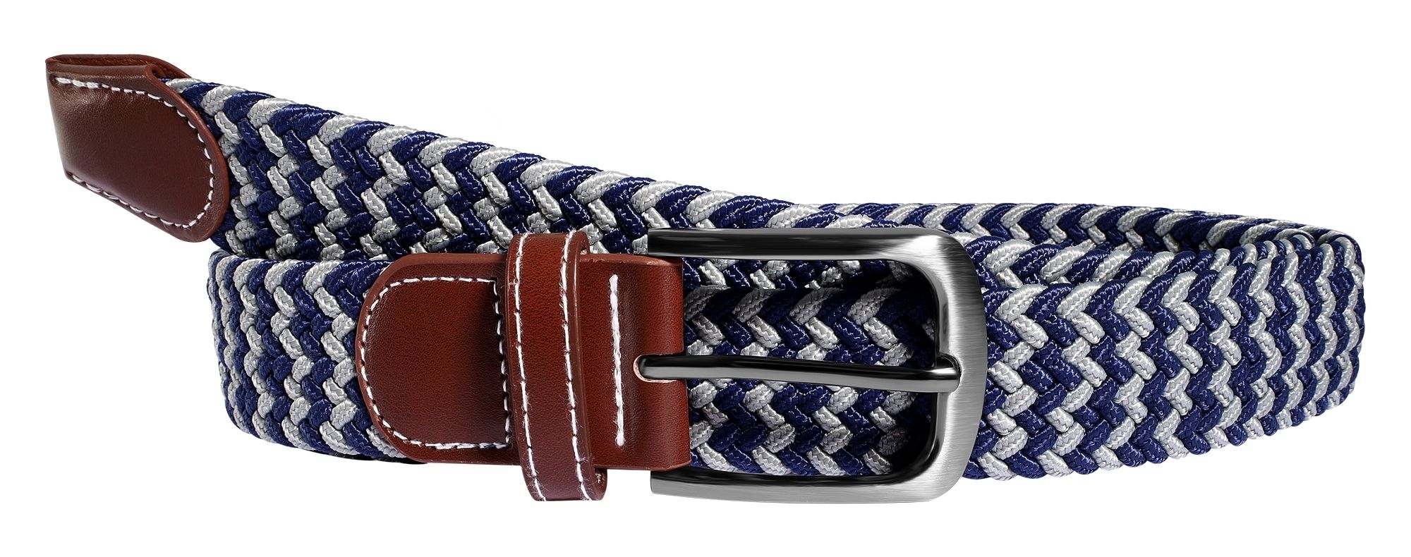 Gevlochten textiel riem met patroon in maat 120 cm (L)