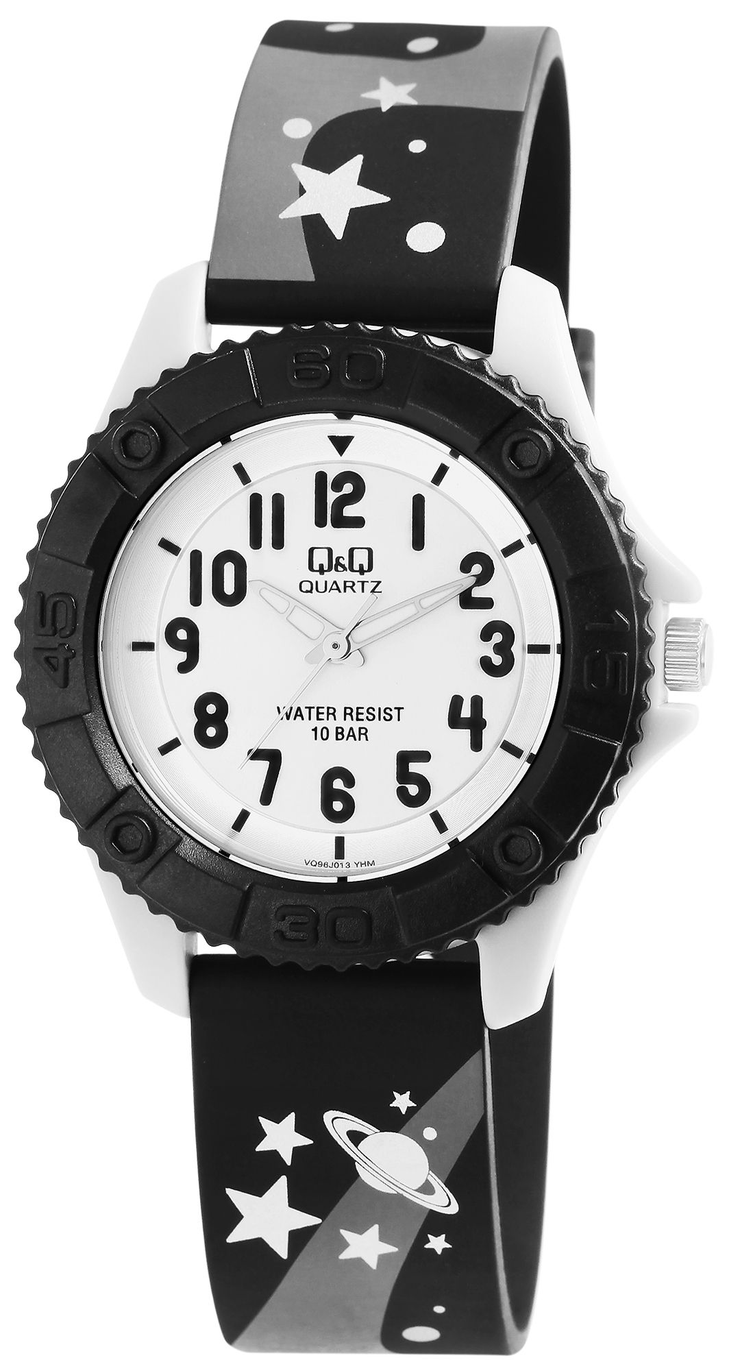 Q&Q Kinderuhr, Silikonarmband, "Weltall", 10 Bar, Ø 35 mm