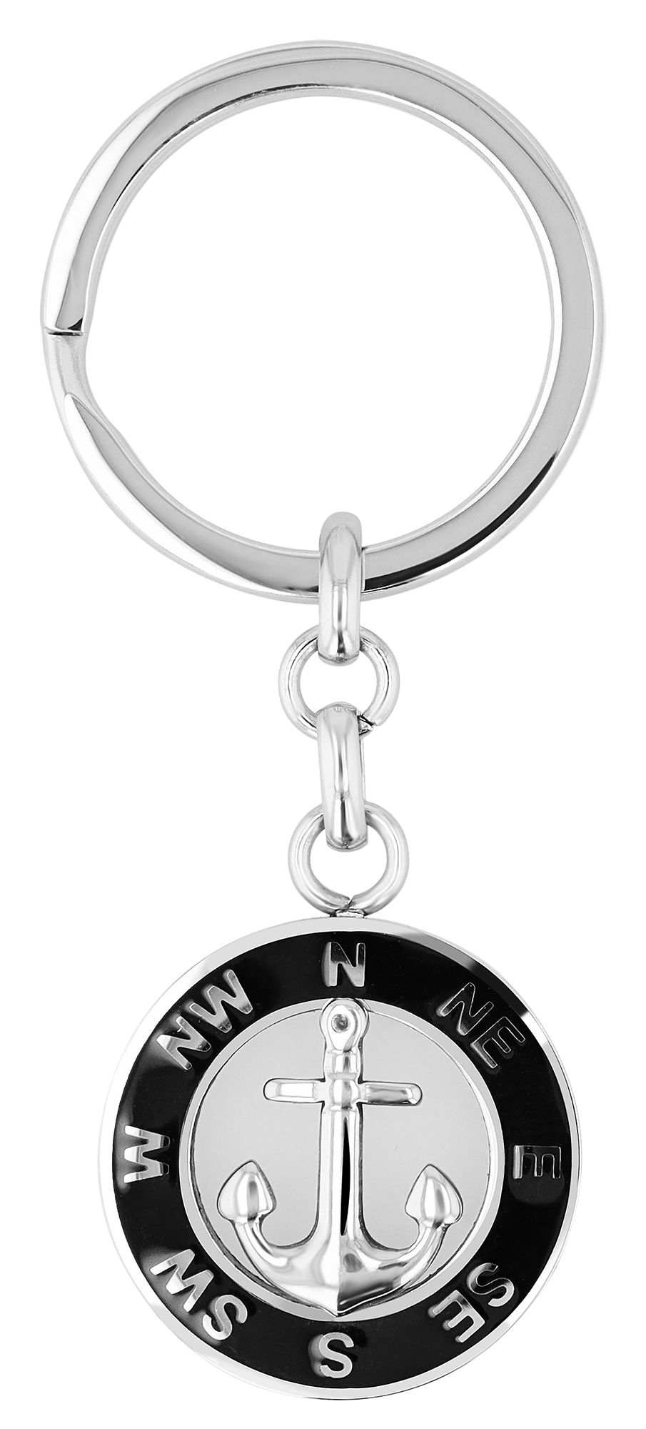 Akzent sleutelhanger "Fintan" met ankermotief, roestvrij staal, tweekleurig