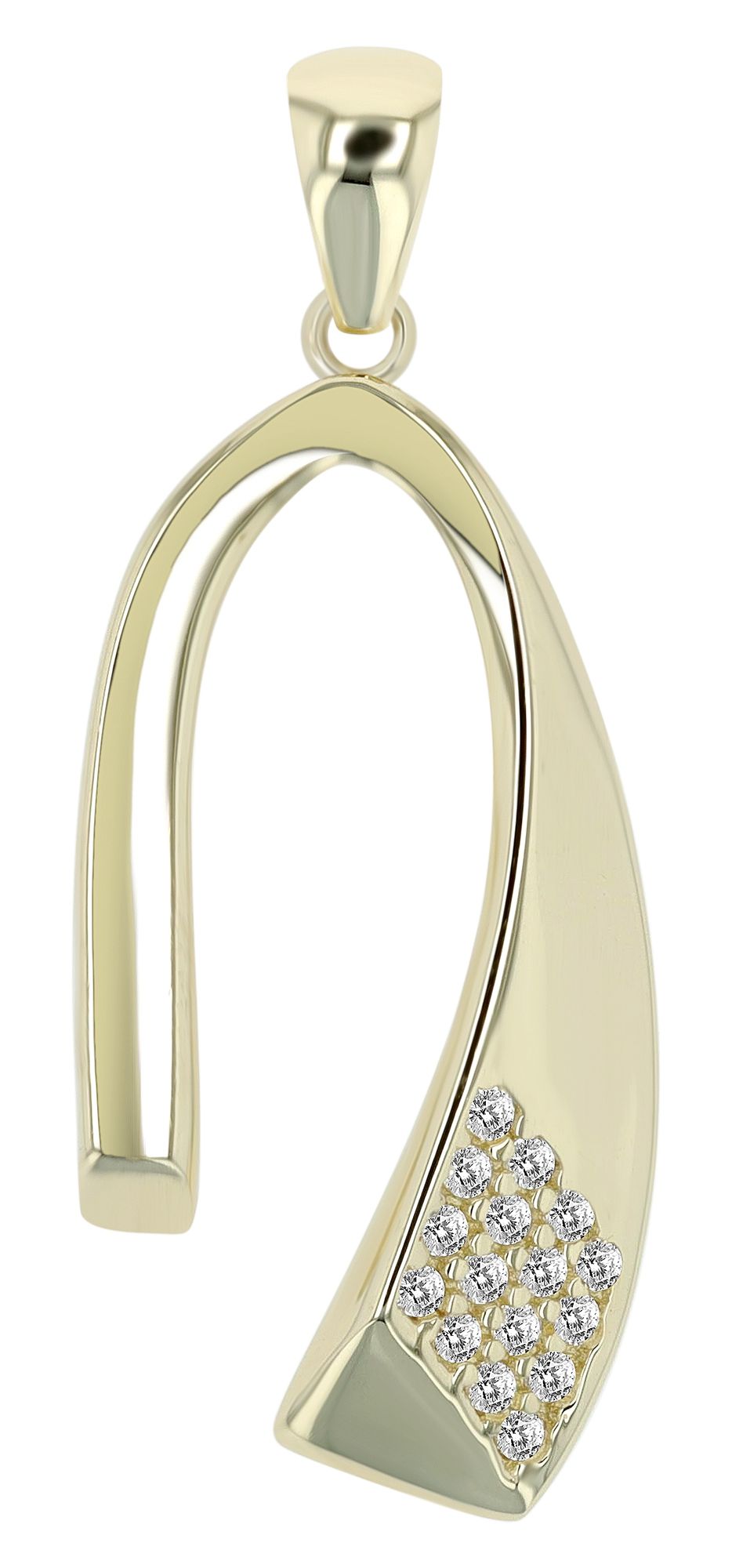 333/- Gold Anhänger "Asiel"mit Zirkoniabesatz ohne Kette, 8 Karat, Gelbgold