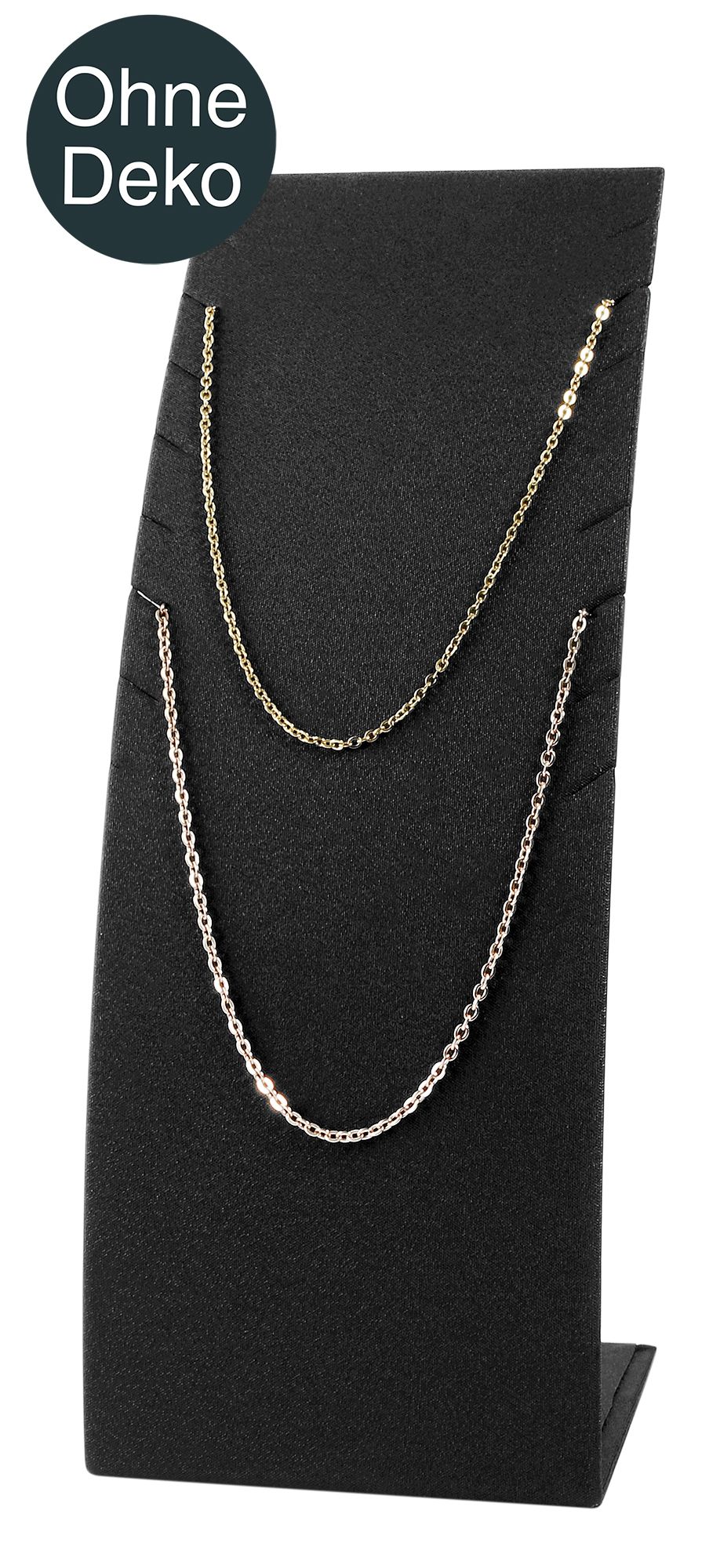 Aufsteller für Ketten oder Armbänder, PU-bezogen, 18,5 x 7,5 x 6,5 cm, schwarz