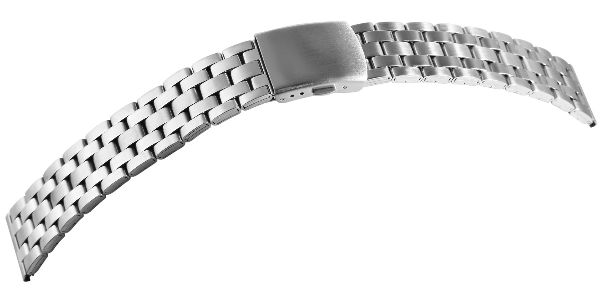 Roestvrij stalen schakelarmband, zilverkleurig, 18 mm