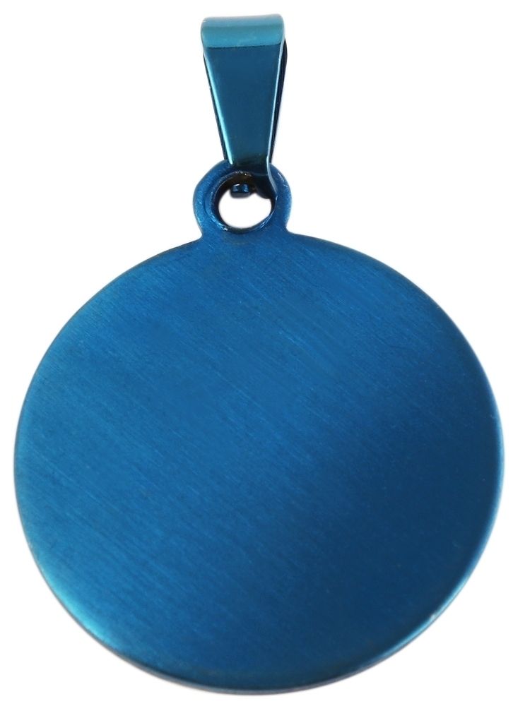 Accent hanger van roestvrij staal, rond, graveerbaar, blauw