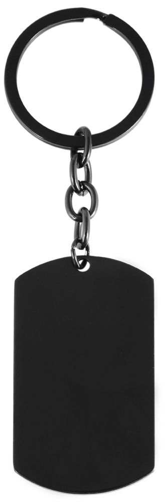 "Pelle" stainless steel dog tag - sleutelhanger om te graveren, zwart