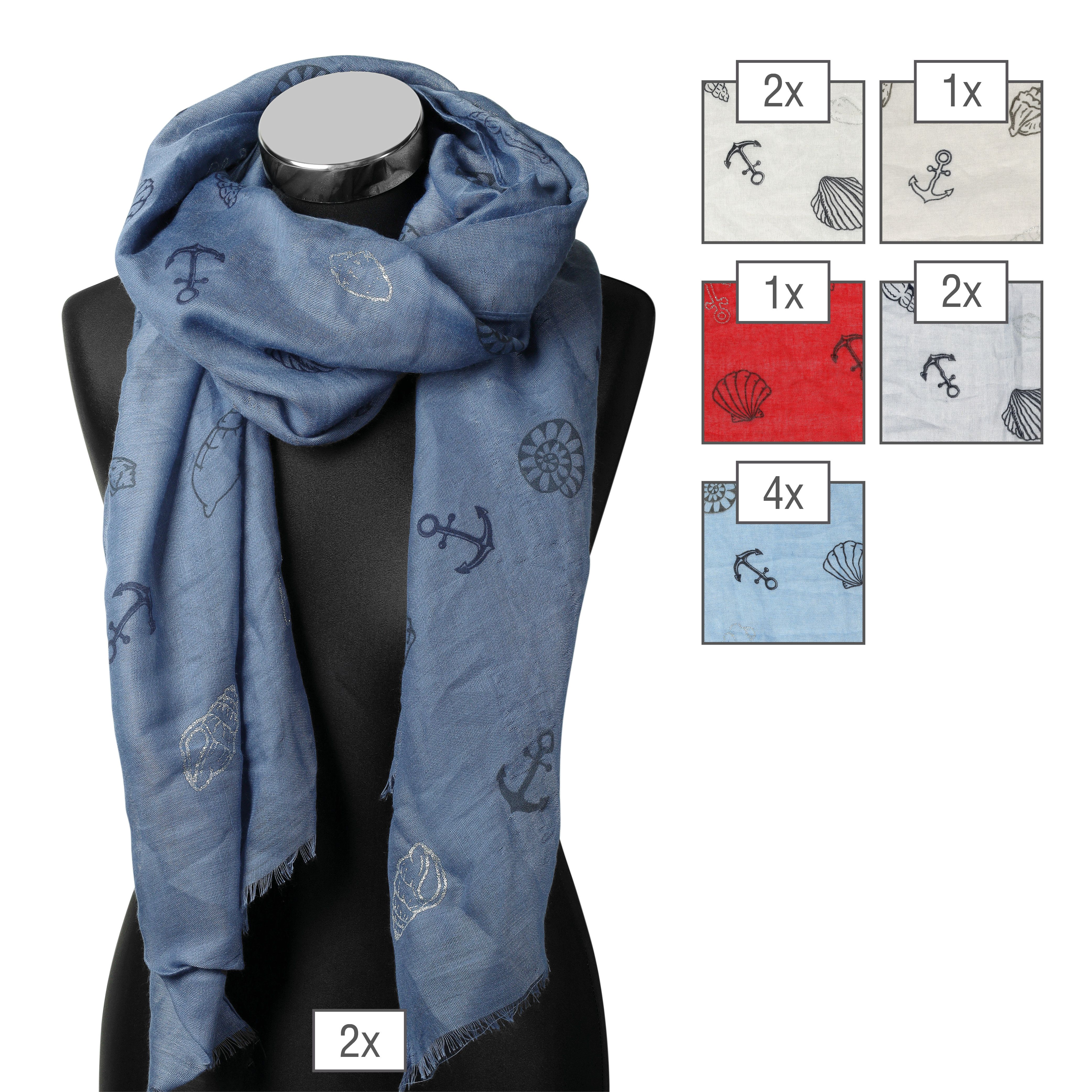 Schalpaket farblich sortiert, 100% Polyester, 180 x 70 cm, VE 12