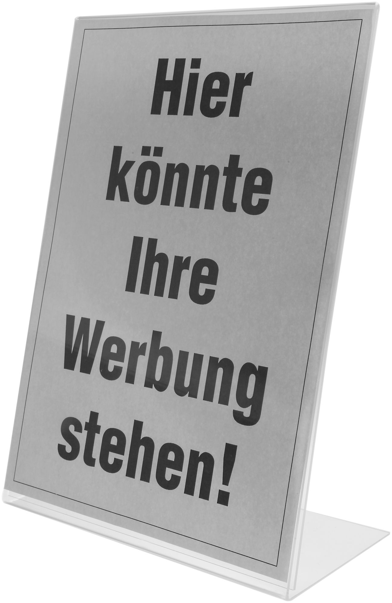 Reclamedisplay, transparant, staand formaat, DIN A4, 30,5 cm x 21 cm x 10 cm