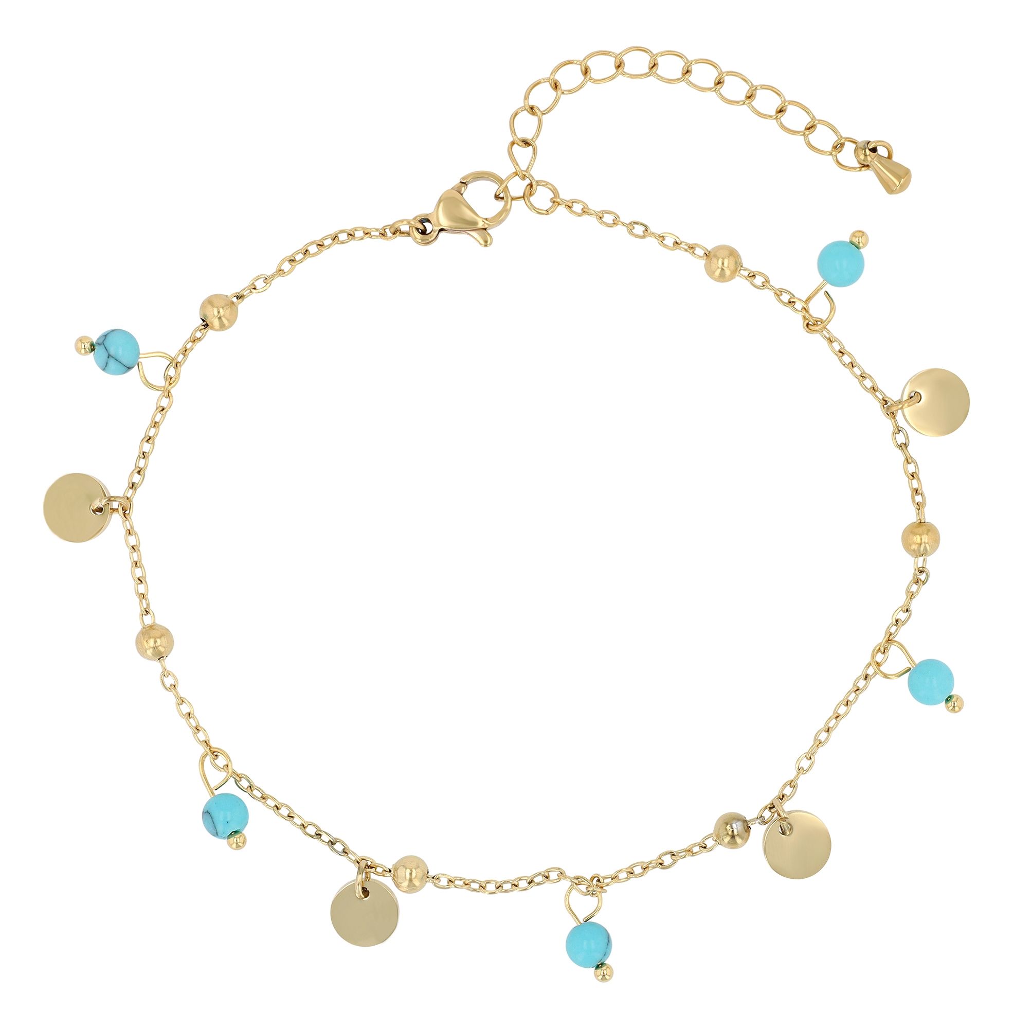 Accent enkelbandje "Nola" van roestvrij staal, geïoniseerd, goudkleurig