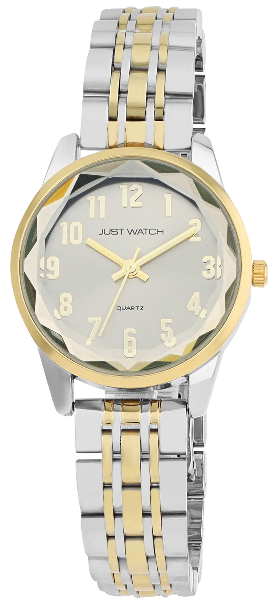 JUST WATCH Damenuhr "Valentia" mit Edelstahlband, Ø 30 mm, bicolor/ braun