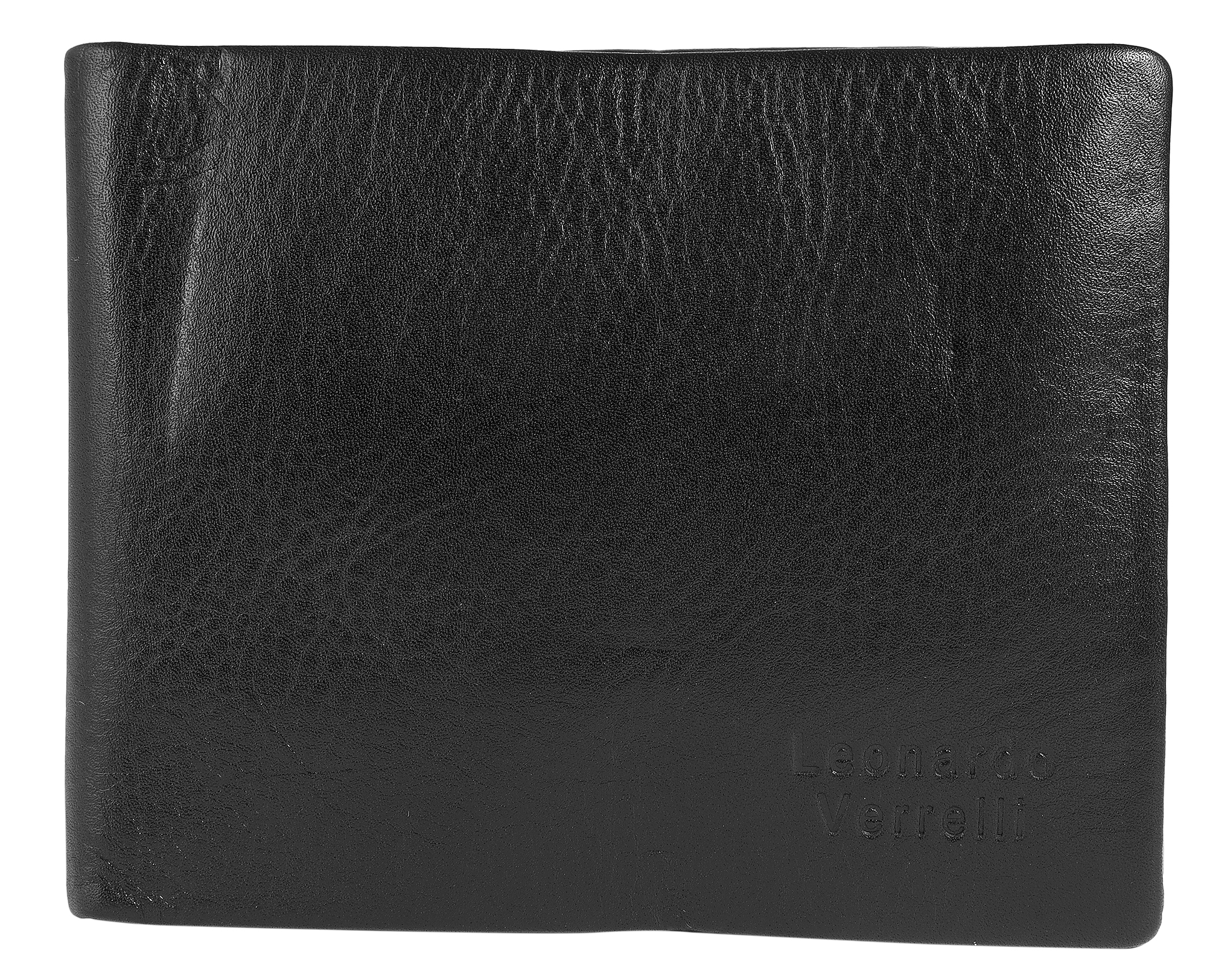 Leonardo Verrelli, portemonnee van echt leer (nappaleder), RFID, liggend, zwart