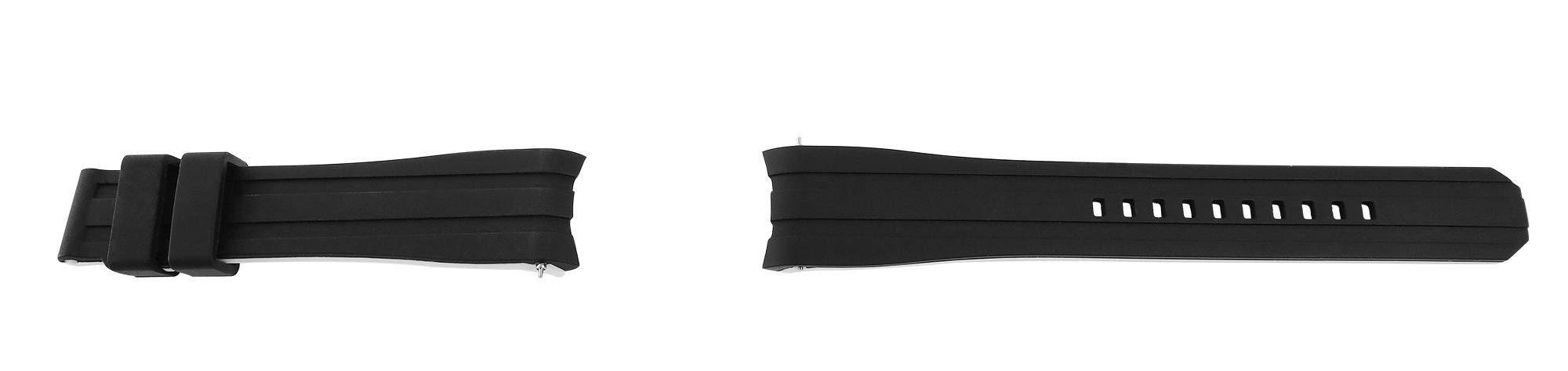 Snelwisselband voor horloges, silicone, gesp, zwart/wit, 22 mm