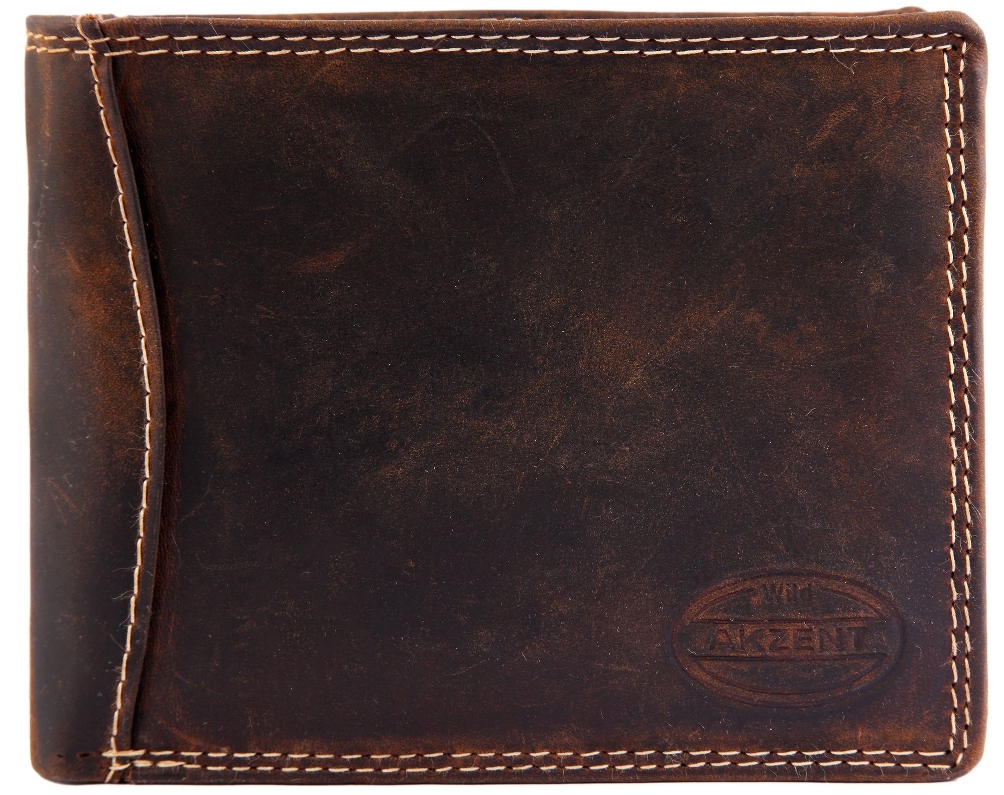 Akzent Echtledergeldbörse, dunkelbraun