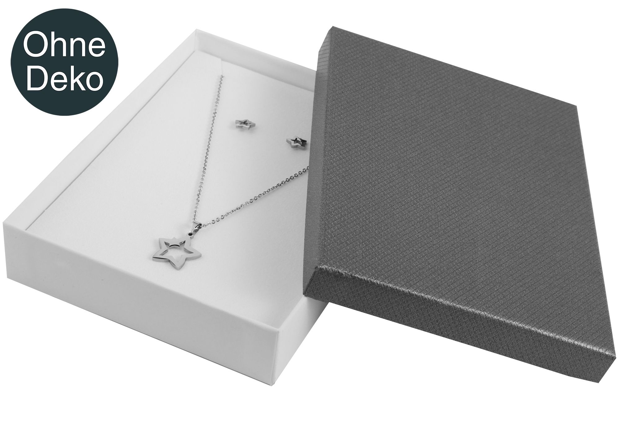 Juwelenverpakking, PU12, afmetingen: 16 x 12 x 3 cm, grijs