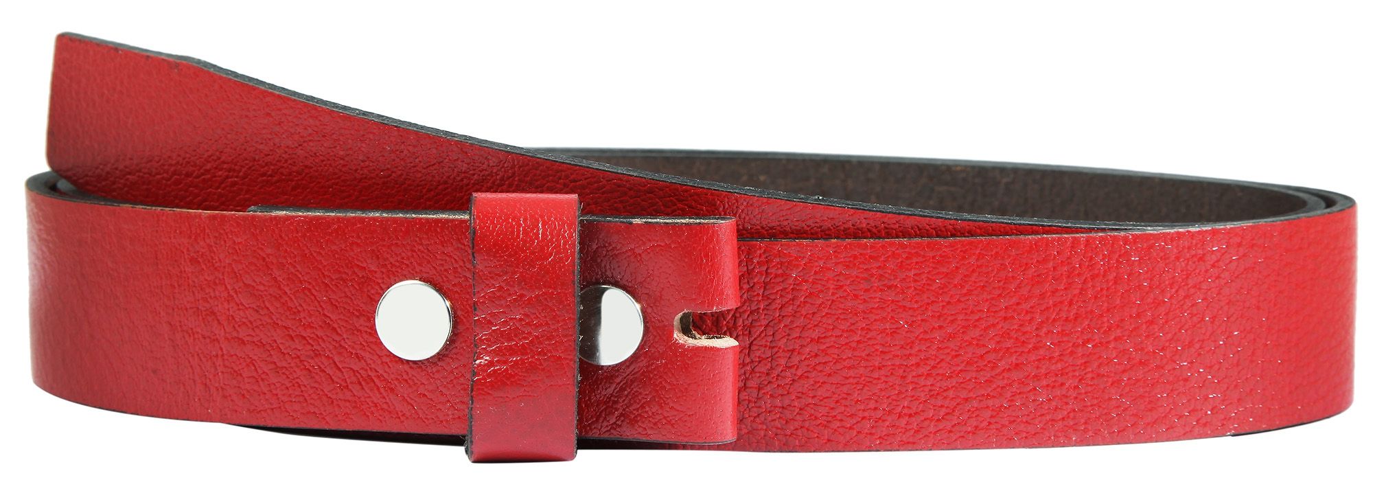 Leonardo Verrelli echt lederen riem voor verwisselbare gespen, rood, 125 cm