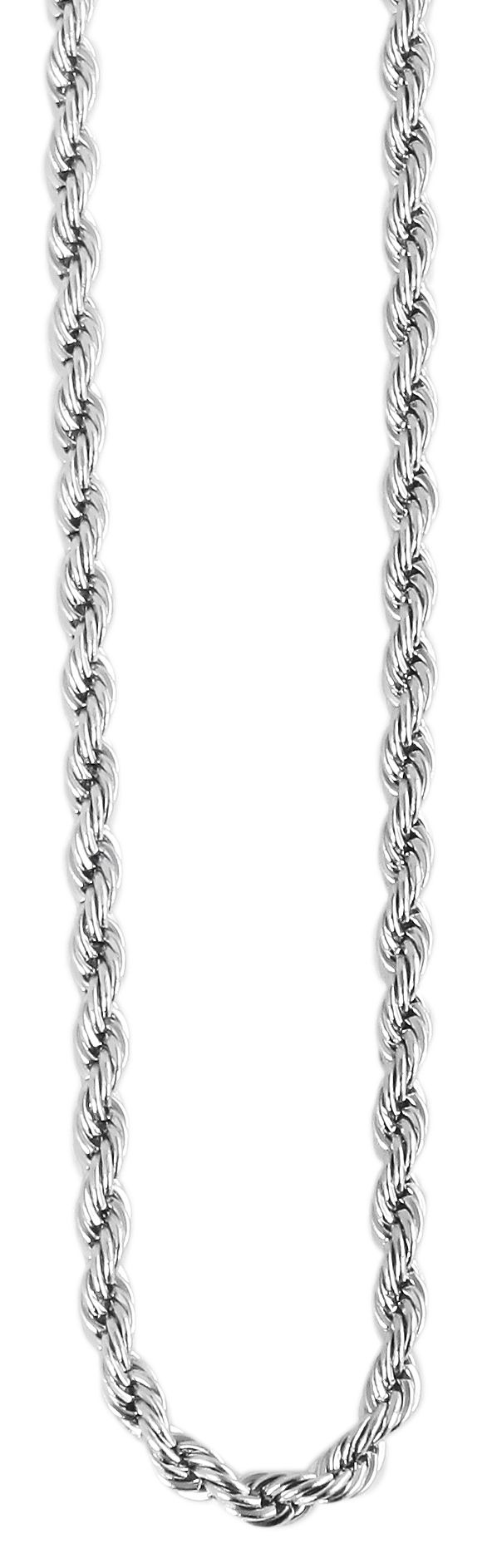 Akzent Kordelkette, Edelstahl, silberfarben, Länge 40 cm