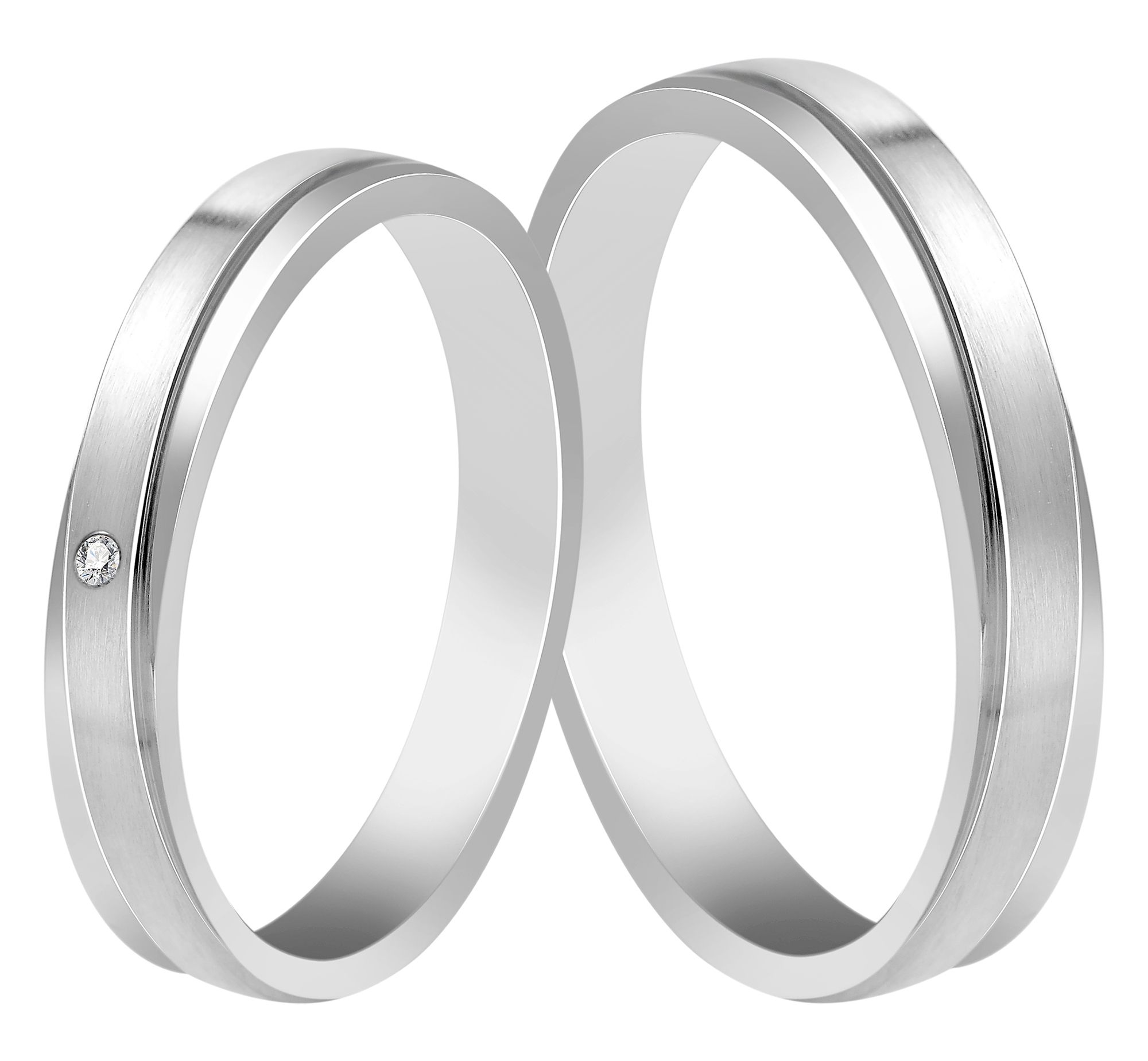 "Unity" Herren-Partnerring, Gr 66, Edelstahl, silberfarben