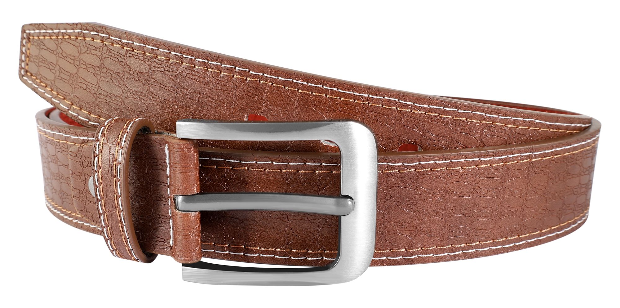 Gürtel aus Oberseite Lederimitat und Unterseite Echt Leder, VE 12, 1x Gr. 90 cm, 3x Gr. 100 cm, 4x 110 cm, 4x 120 cm, braun