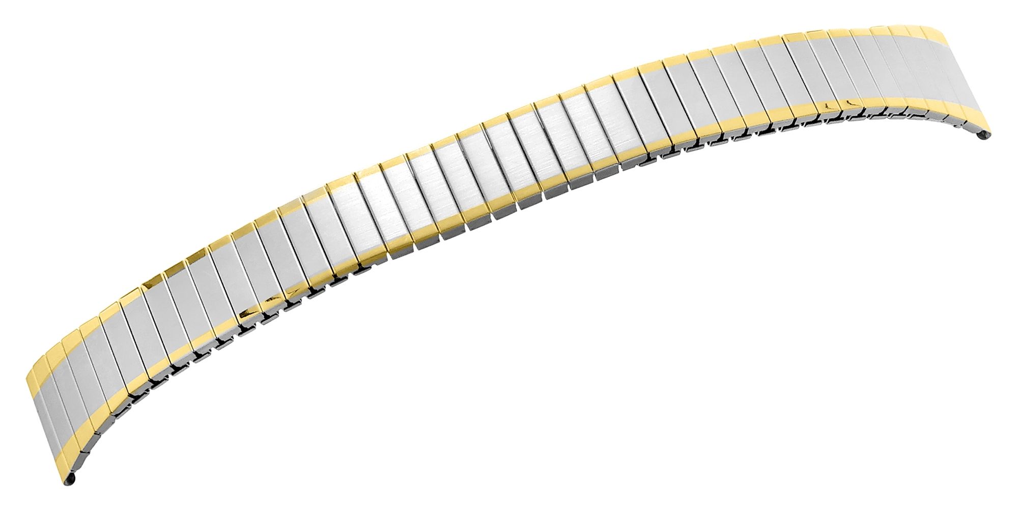 Roestvrij stalen schakelarmband, tweekleurig, maat 16 en 20 mm