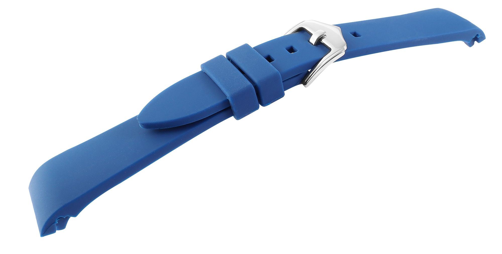 Siliconen horlogeband, gesp, blauw, 18 mm