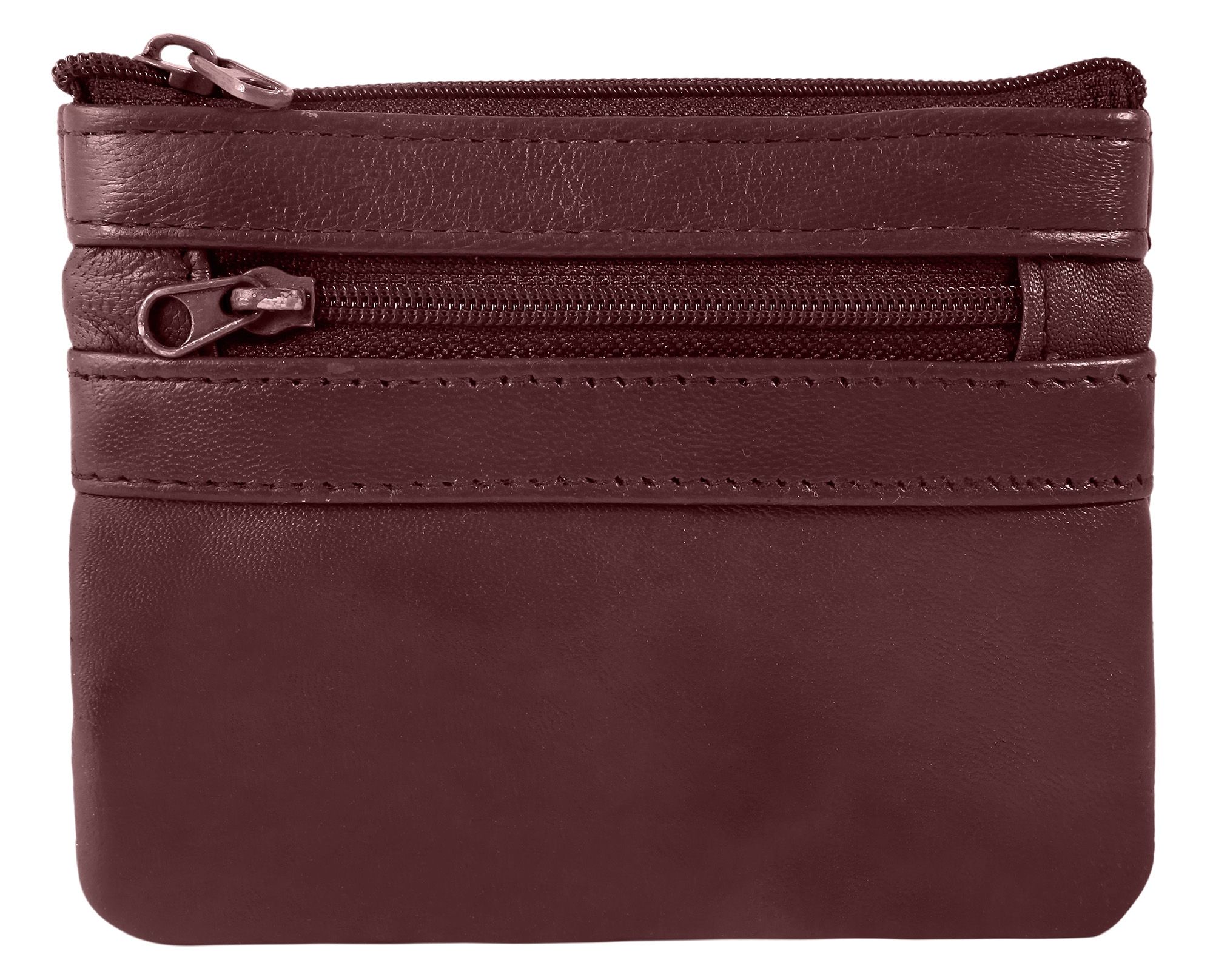 Leonardo Verrelli Schlüsselbeutel aus Echtleder, dunkelrot