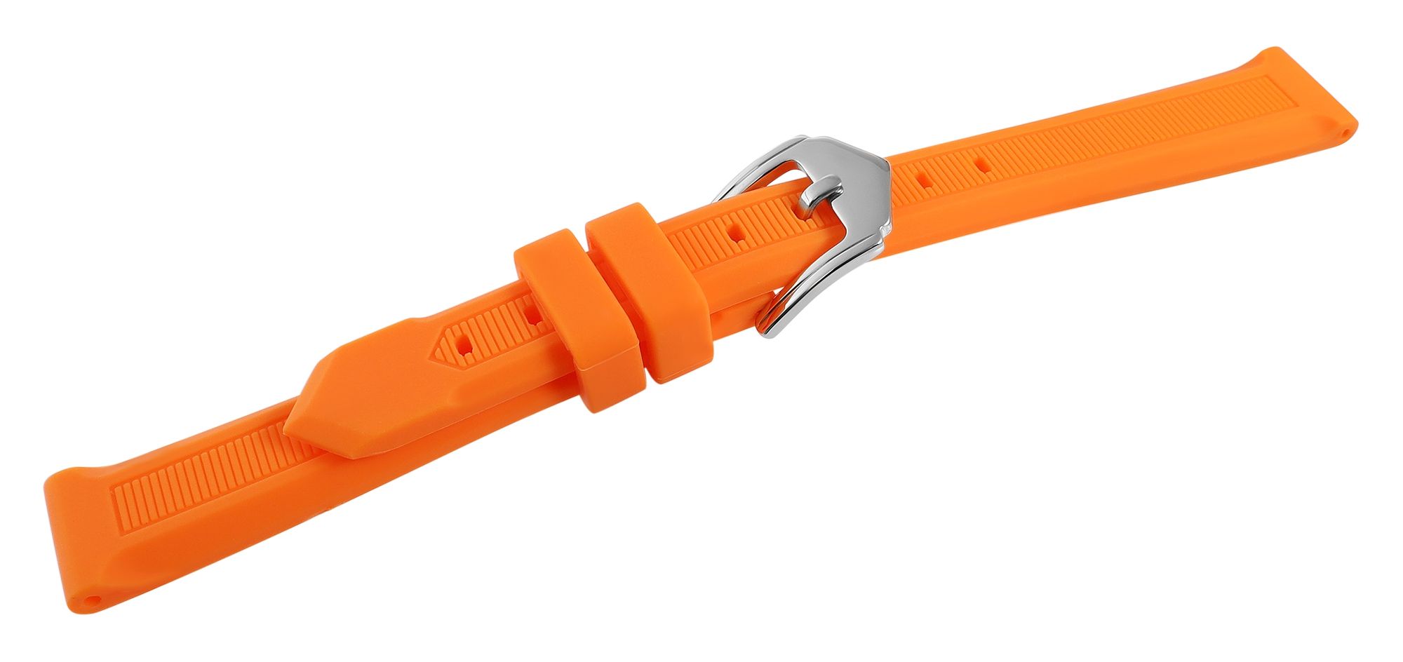 Siliconen horlogeband, oranje, gesp, 12 mm