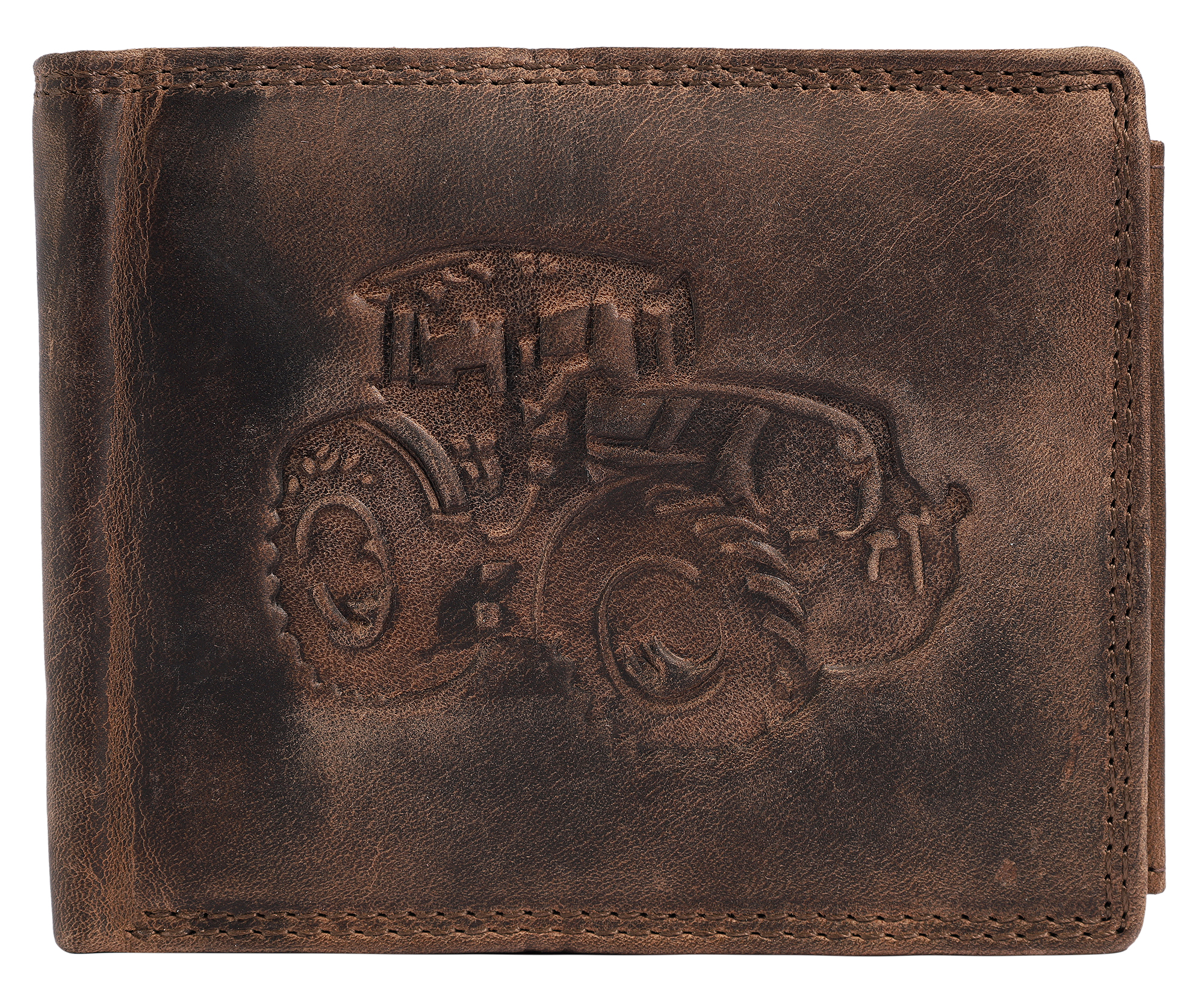 Akzent Geldbörse, RFID, Querformat, Traktor, braun
