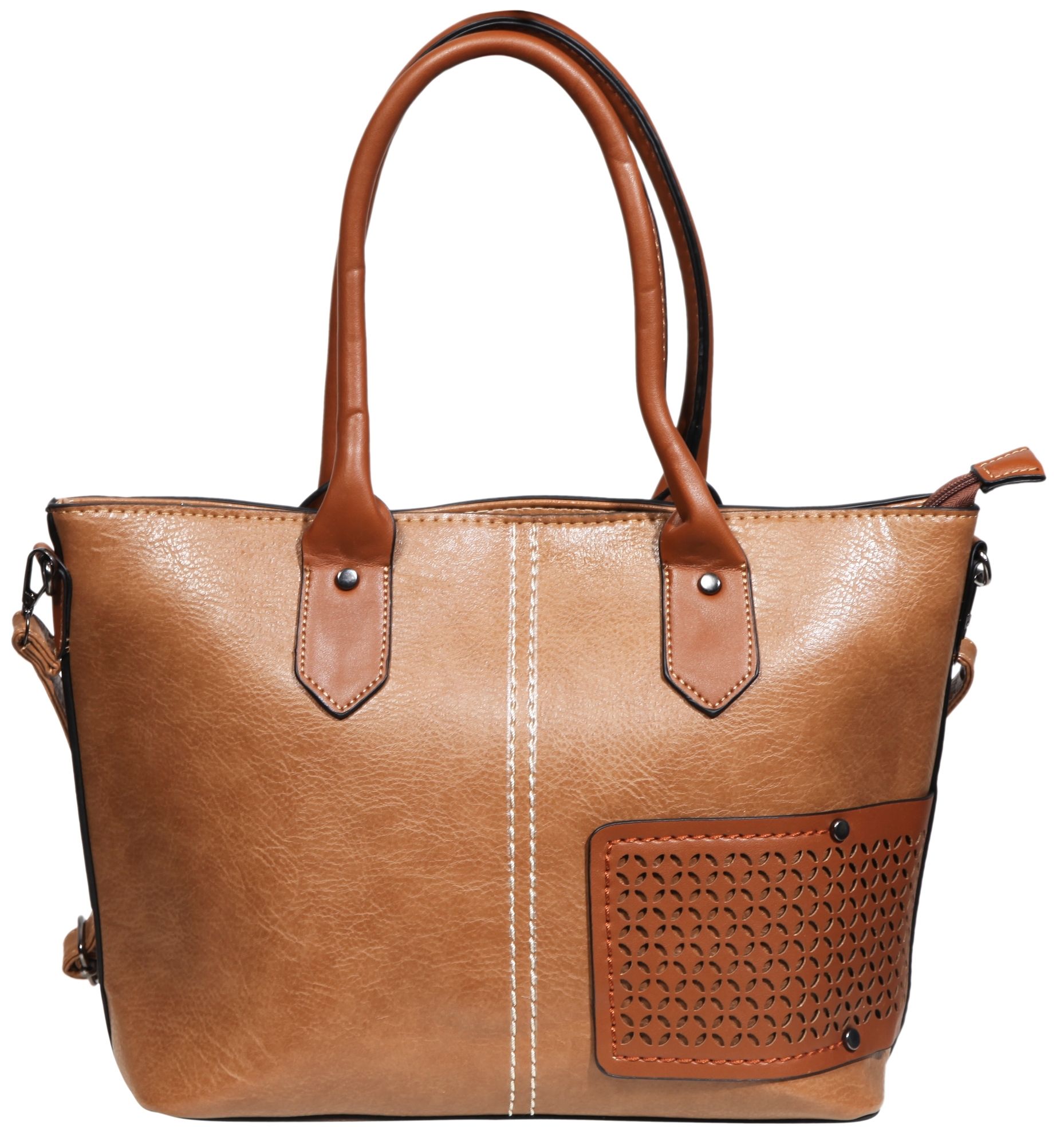 Damen Handtasche aus Lederimitat, Braun
